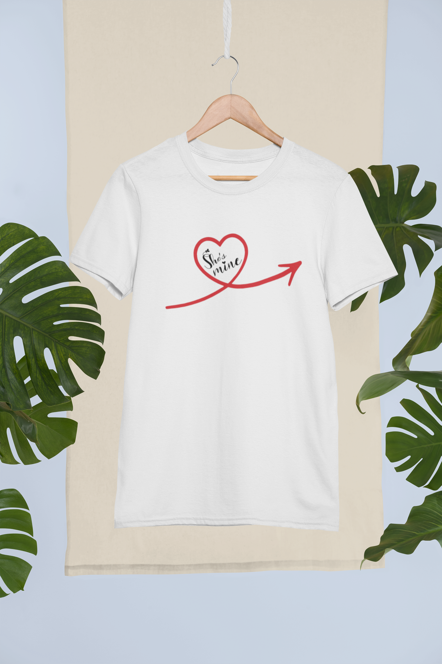 She Is Mine Couple Half Sleeves T-Shirts -FunkyTeesClub