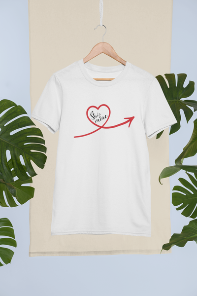She Is Mine Couple Half Sleeves T-Shirts -FunkyTeesClub