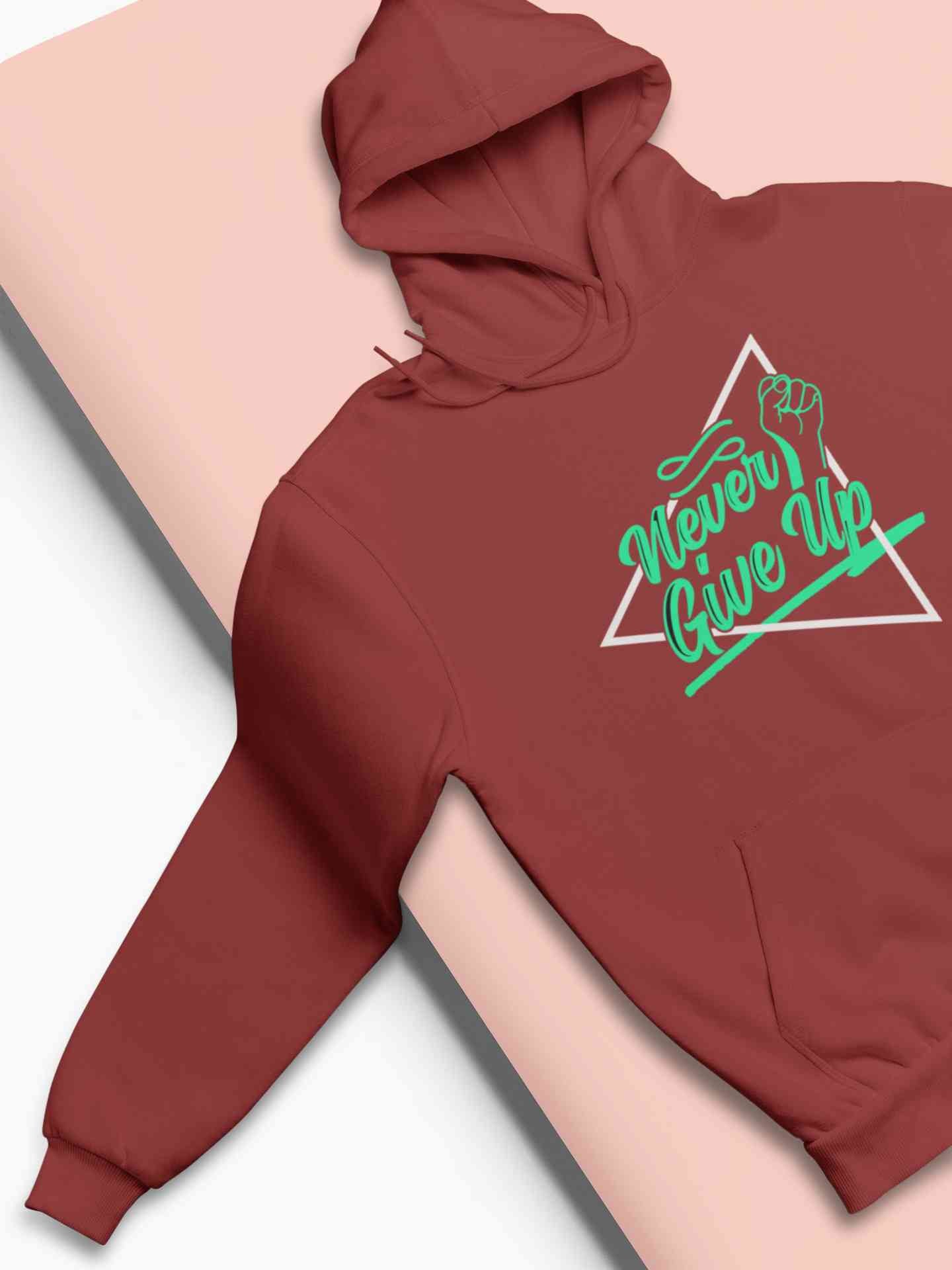 Never Give Up Hoodies for Women-FunkyTeesClub