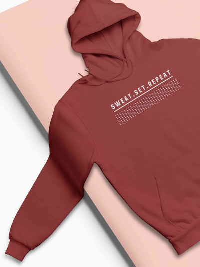 Sweat Set Repeat Hoodies for Women-FunkyTeesClub