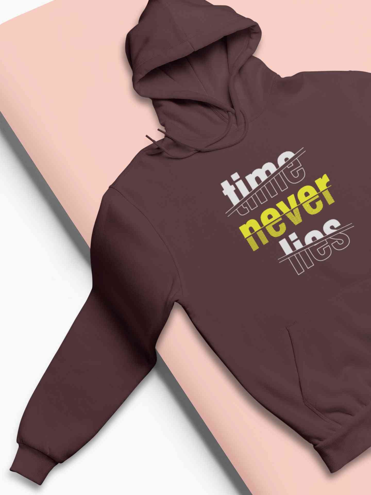 Time Never Lies Typography Men Hoodies-FunkyTeesClub
