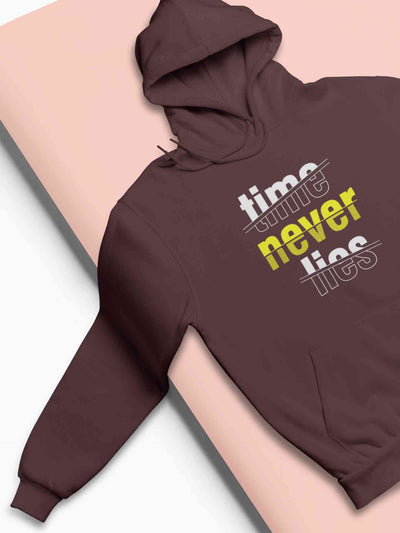 Time Never Lies Typography Men Hoodies-FunkyTeesClub