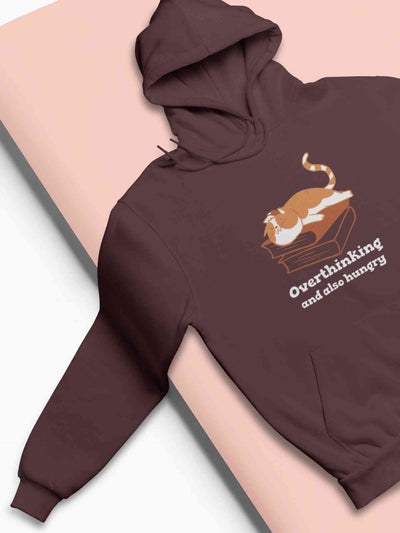 Overthinking And Also Hungry Hoodies for Women-FunkyTeesClub