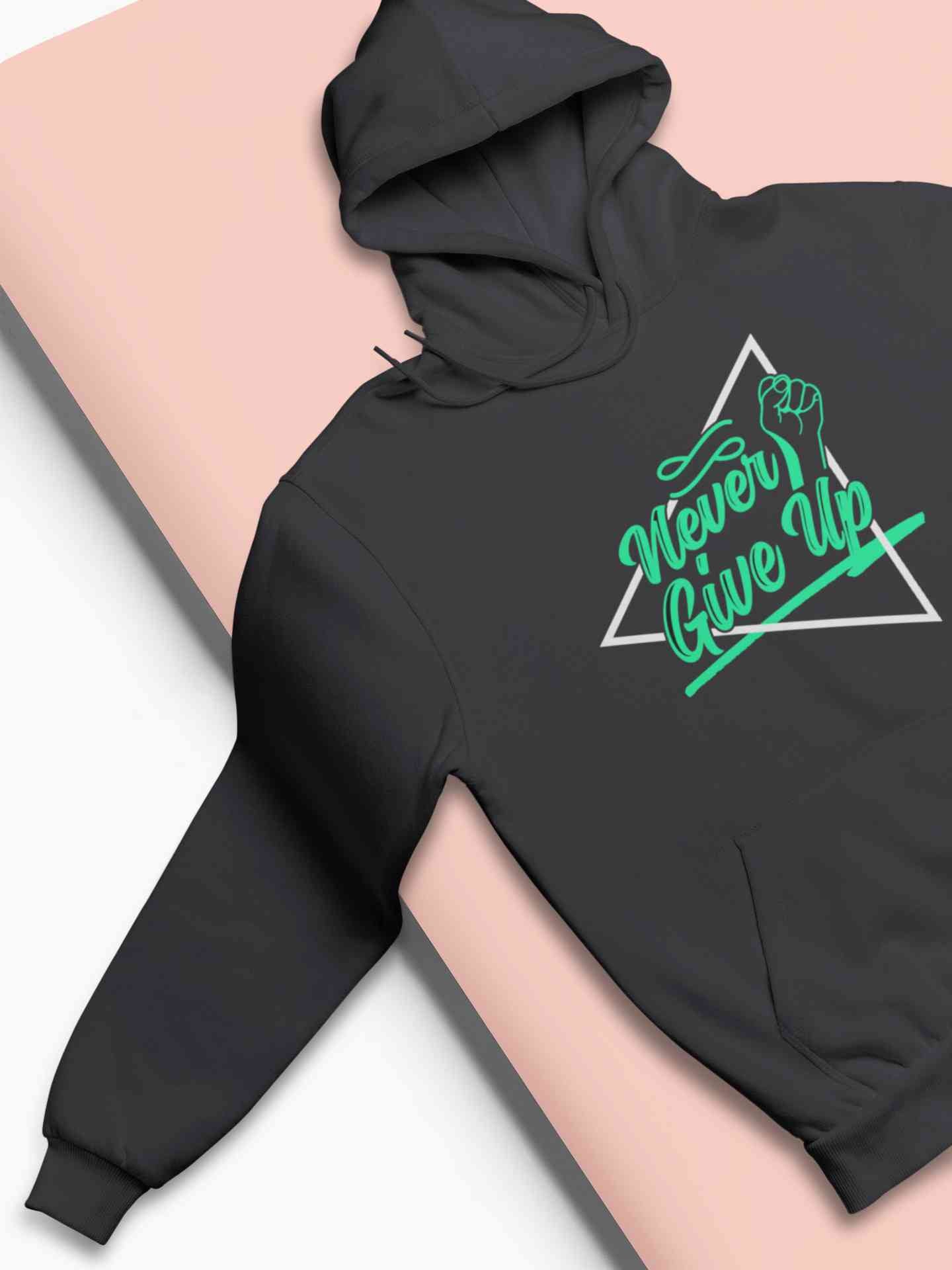 Never Give Up Men Hoodies-FunkyTeesClub