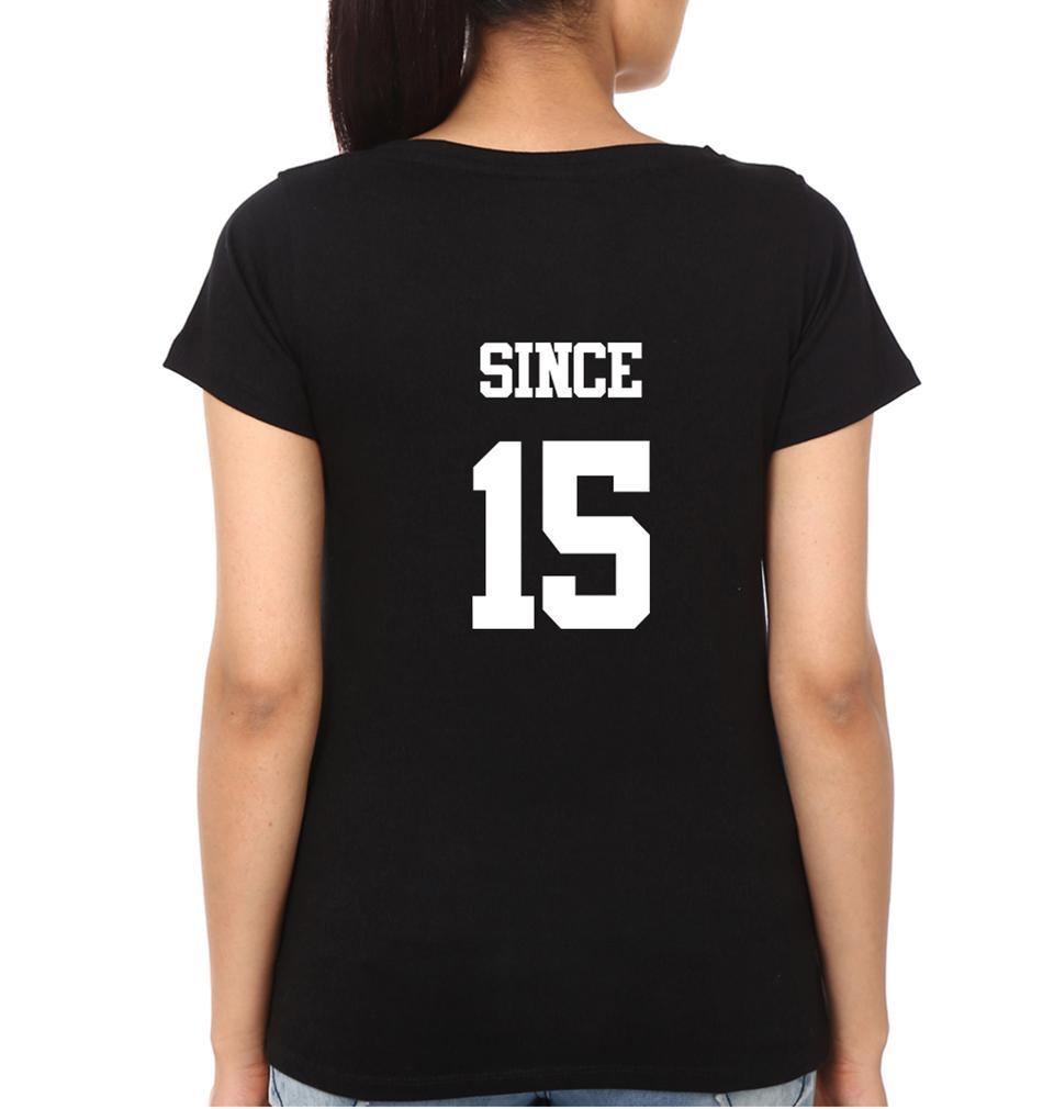 together Since 15 Couple Half Sleeves T-Shirts -FunkyTees