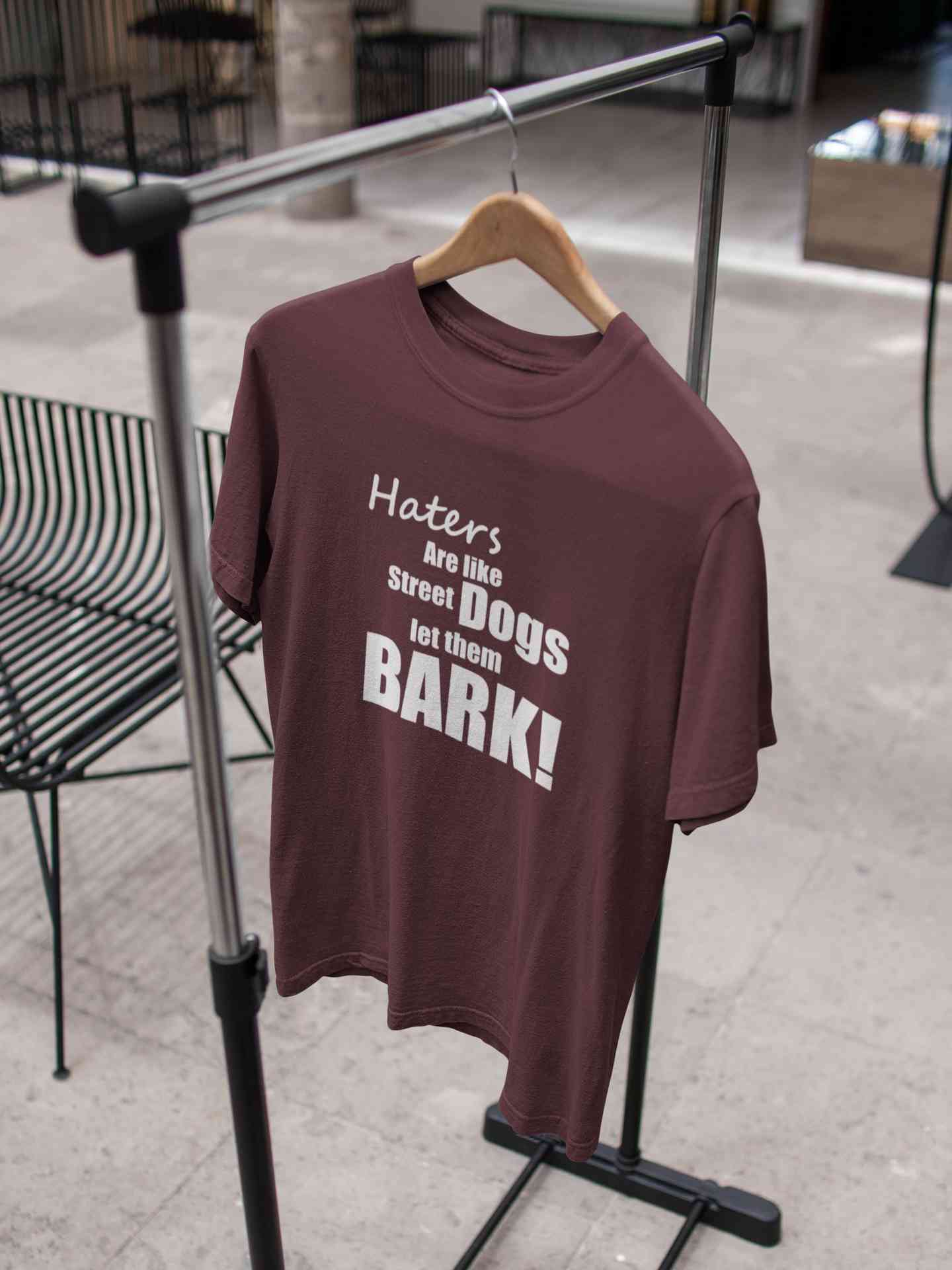 Haters Are Like Street Dogs Let Them Bark Typography Women Half Sleeves T-shirt- FunkyTeesClub