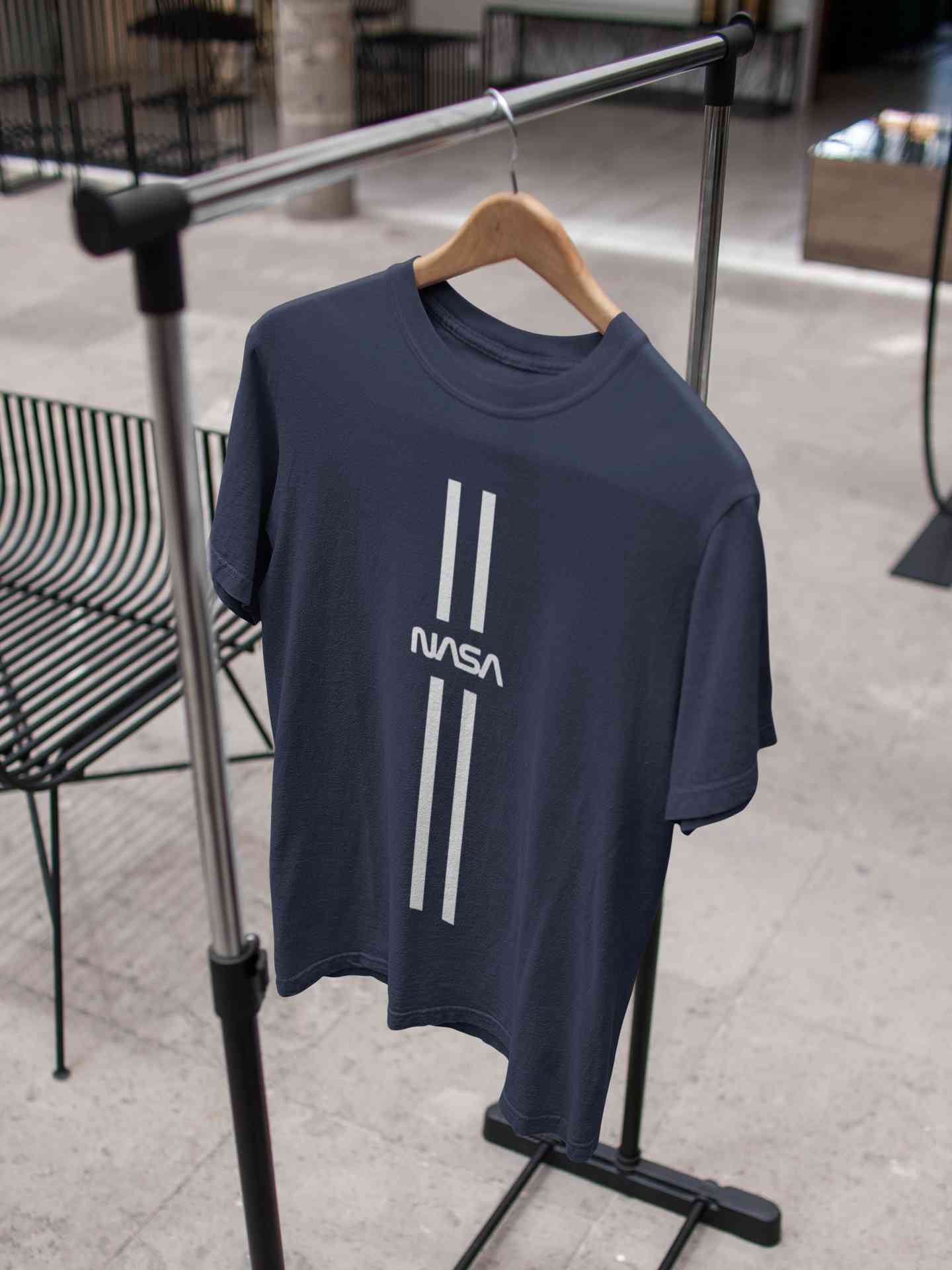 Strip Nasa Mens Half Sleeves T-shirt- FunkyTeesClub