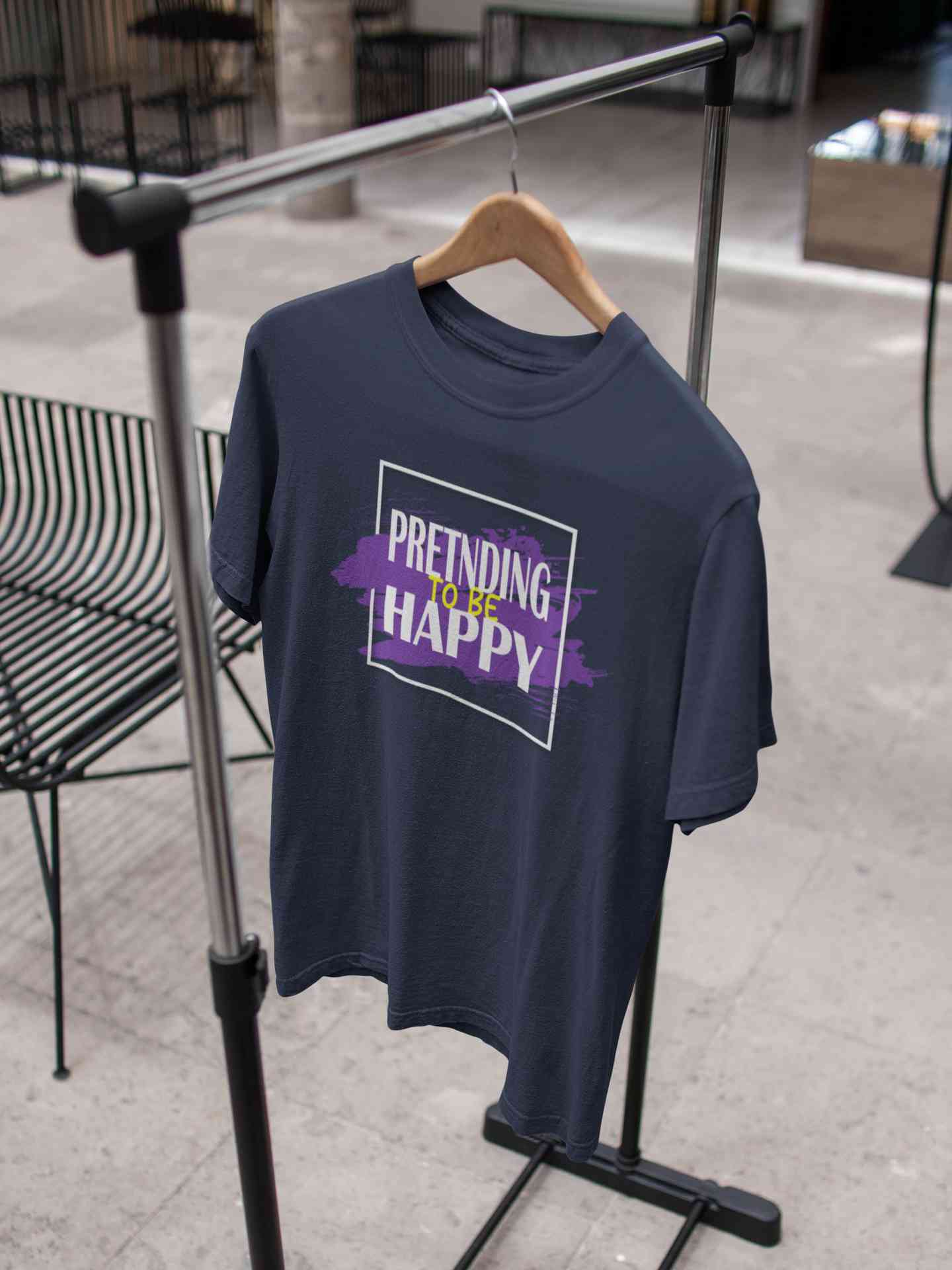 Pretending To Be Happy Mens Half Sleeves T-shirt- FunkyTeesClub