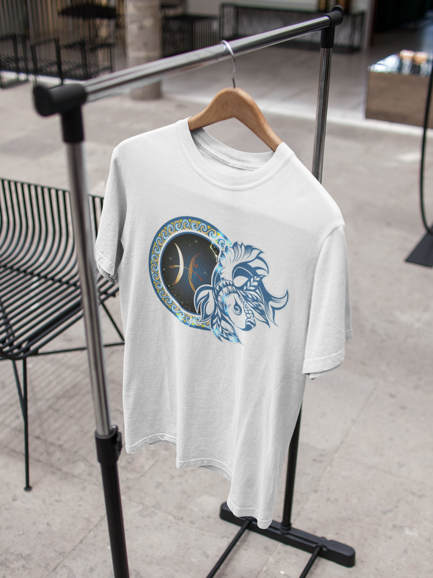 Pisces Zodiac Sign Mens Half Sleeves T-shirt- FunkyTeesClub