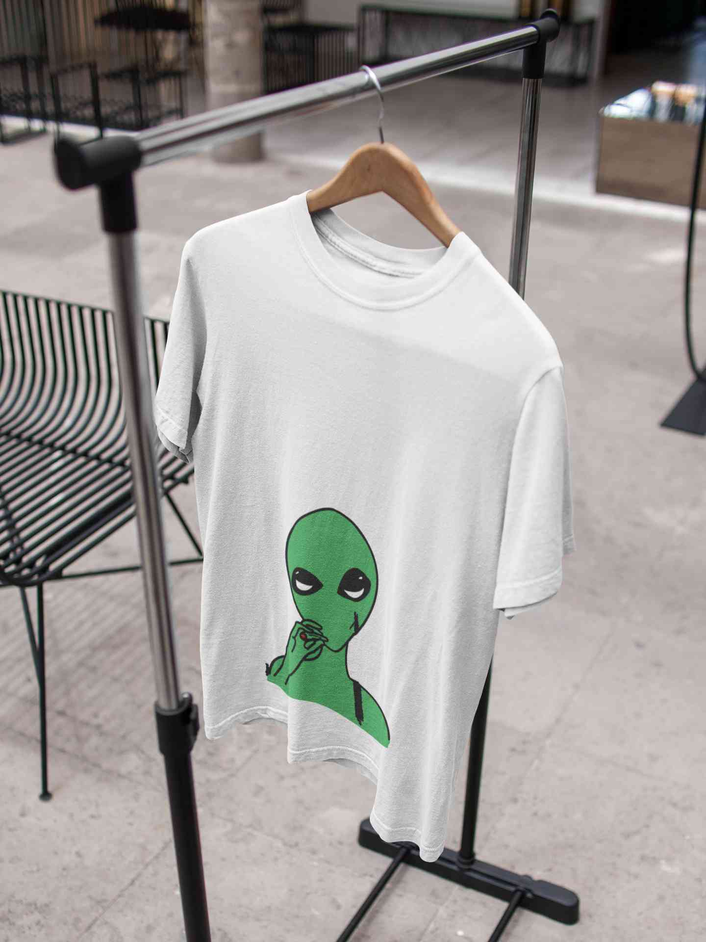 Alien Smoking Mens Half Sleeves T-shirt- FunkyTeesClub