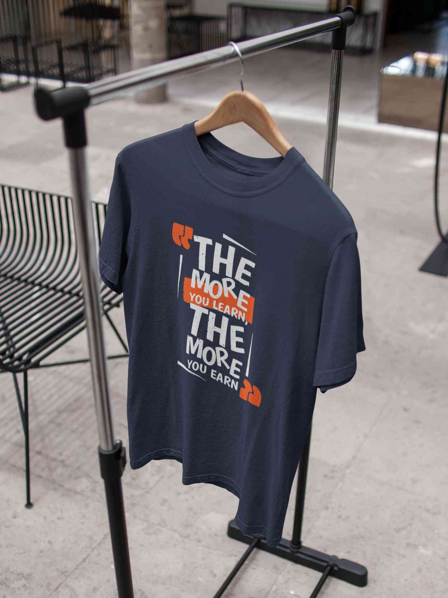 The More You Learn The More You Earn Typography Mens Half Sleeves T-shirt- FunkyTeesClub
