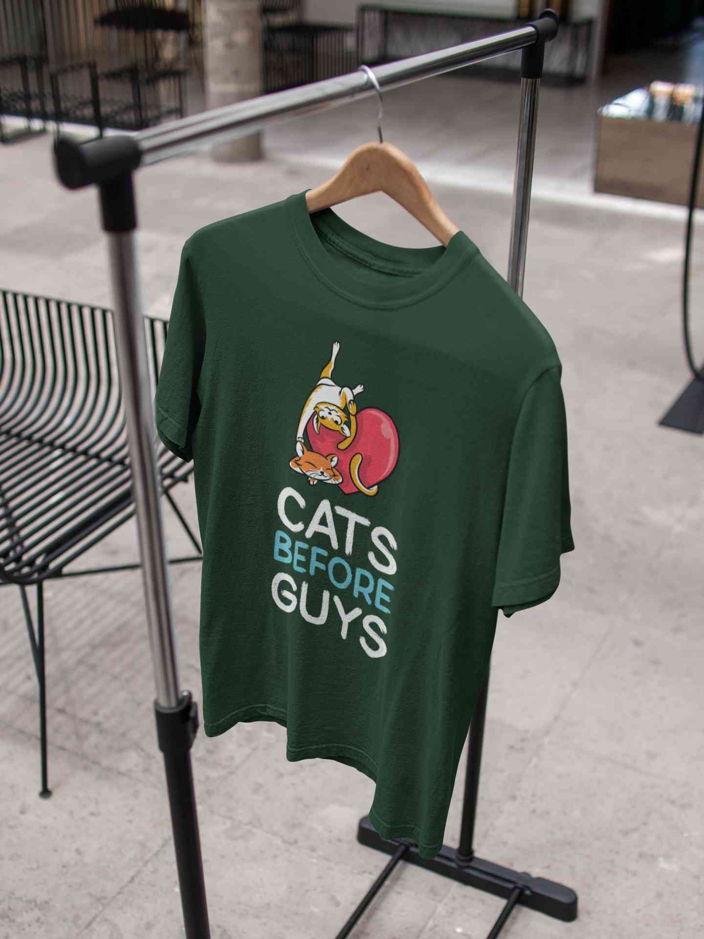 Cats Before Guys Women Half Sleeves T-shirt- FunkyTeesClub