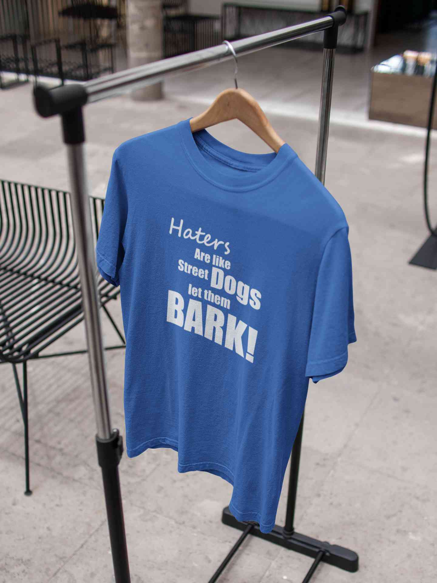 Haters Are Like Street Dogs Let Them Bark Typography Women Half Sleeves T-shirt- FunkyTeesClub