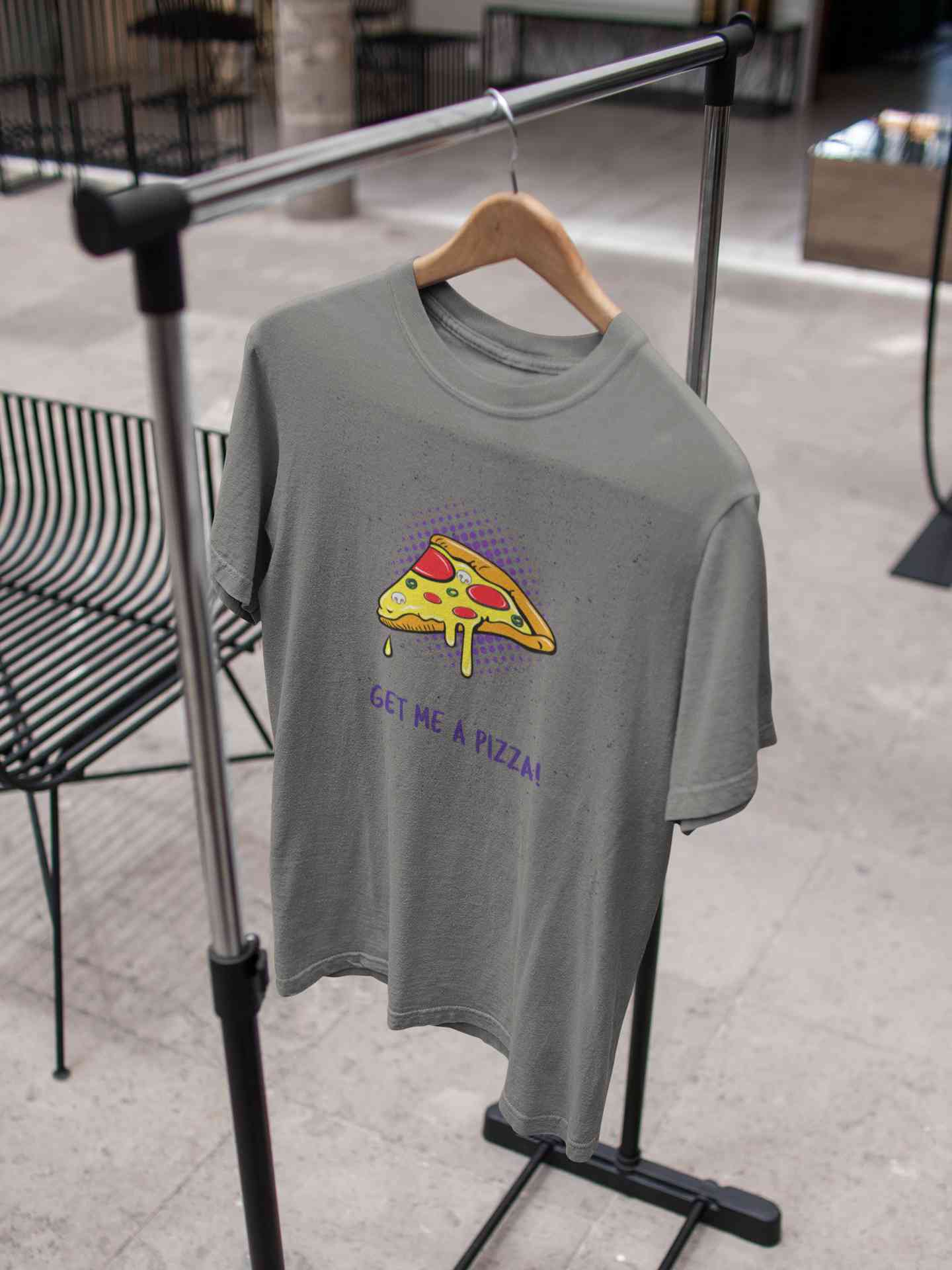 Get Me A Pizza Mens Half Sleeves T-shirt- FunkyTeesClub