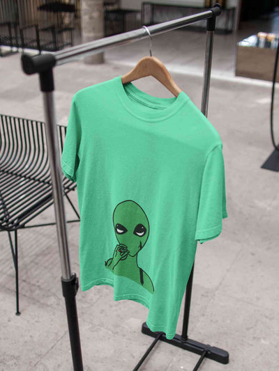 Alien Smoking Mens Half Sleeves T-shirt- FunkyTeesClub