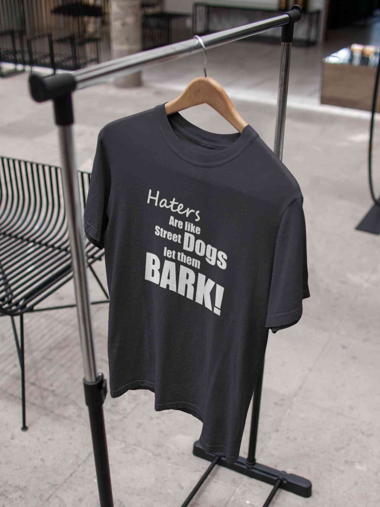 Haters Are Like Street Dogs Let Them Bark Typography Women Half Sleeves T-shirt- FunkyTeesClub