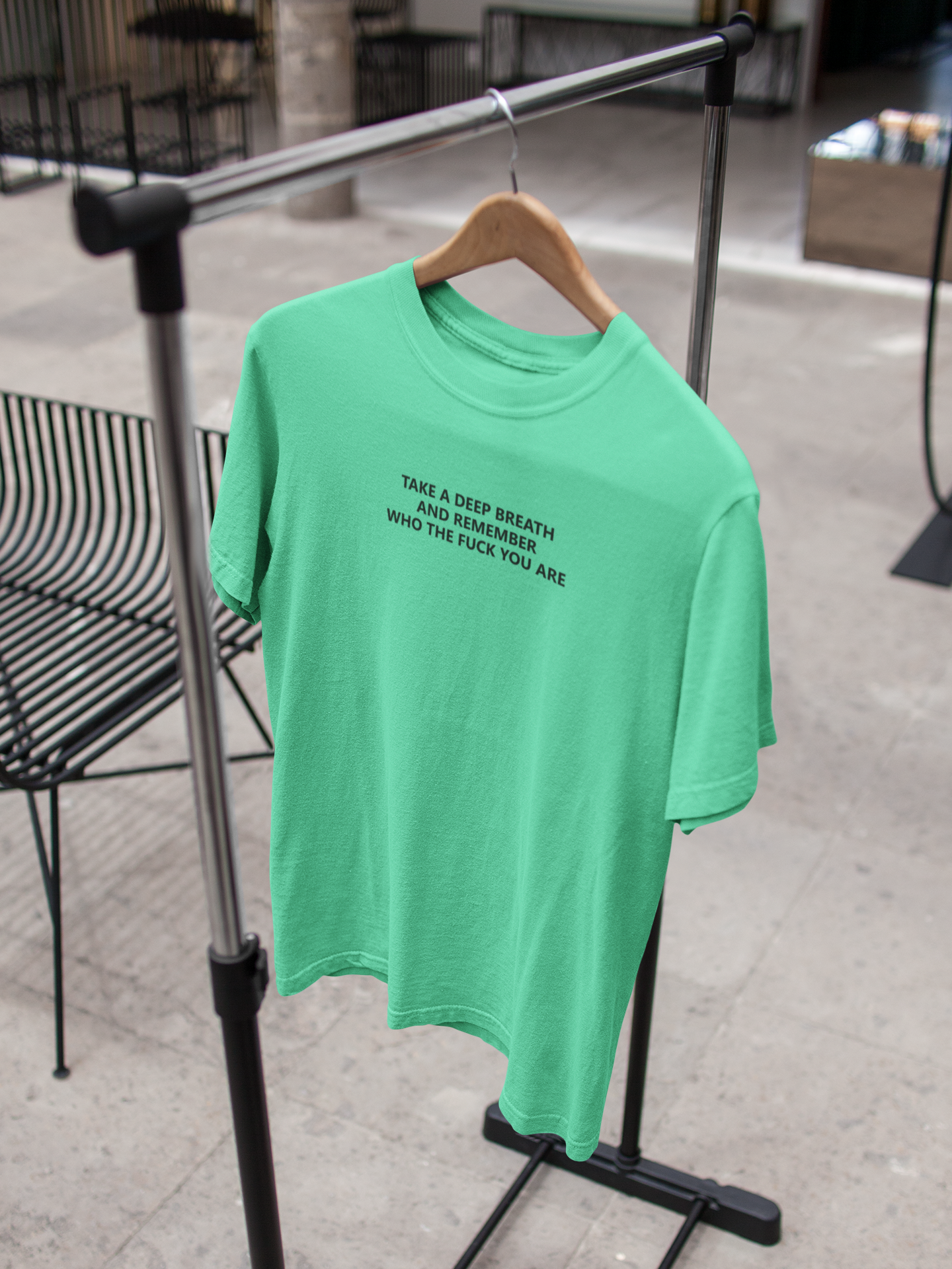 Take A Deep Breath And Remember Who The Fuck You Are Mens Half Sleeves T-shirt- FunkyTeesClub