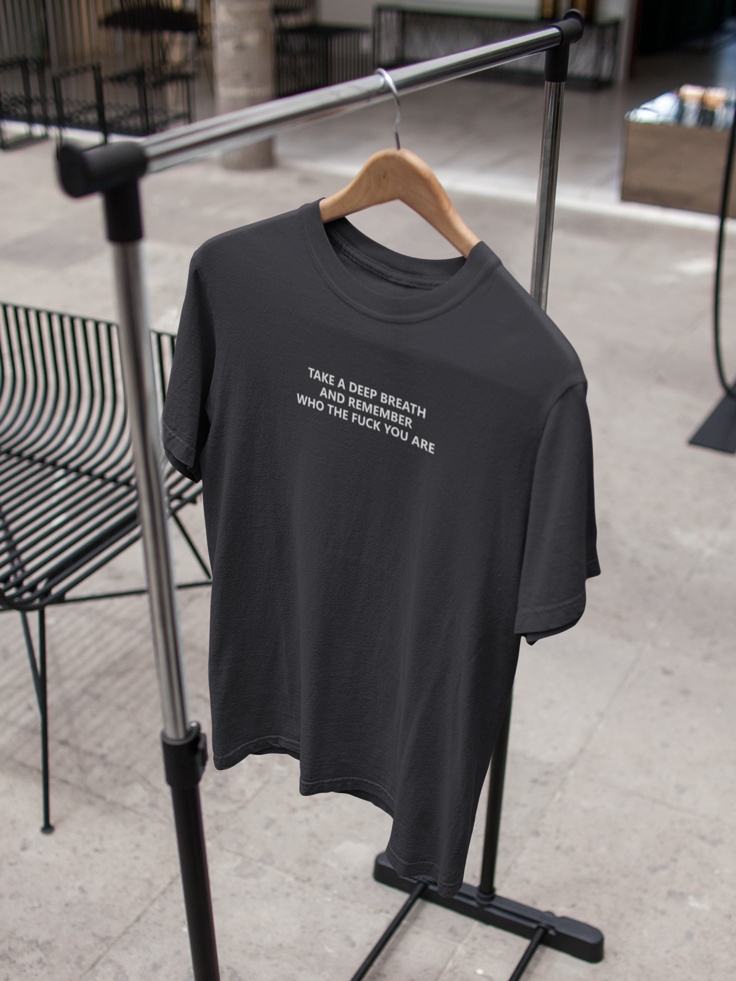 Take A Deep Breath And Remember Who The Fuck You Are Mens Half Sleeves T-shirt- FunkyTeesClub