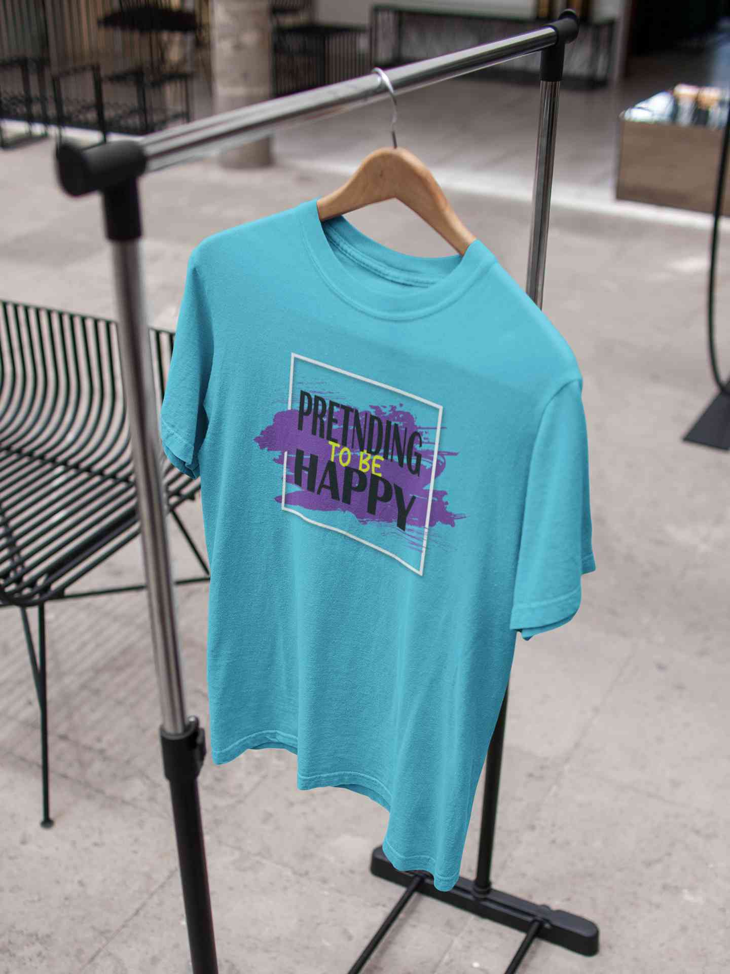 Pretending To Be Happy Mens Half Sleeves T-shirt- FunkyTeesClub