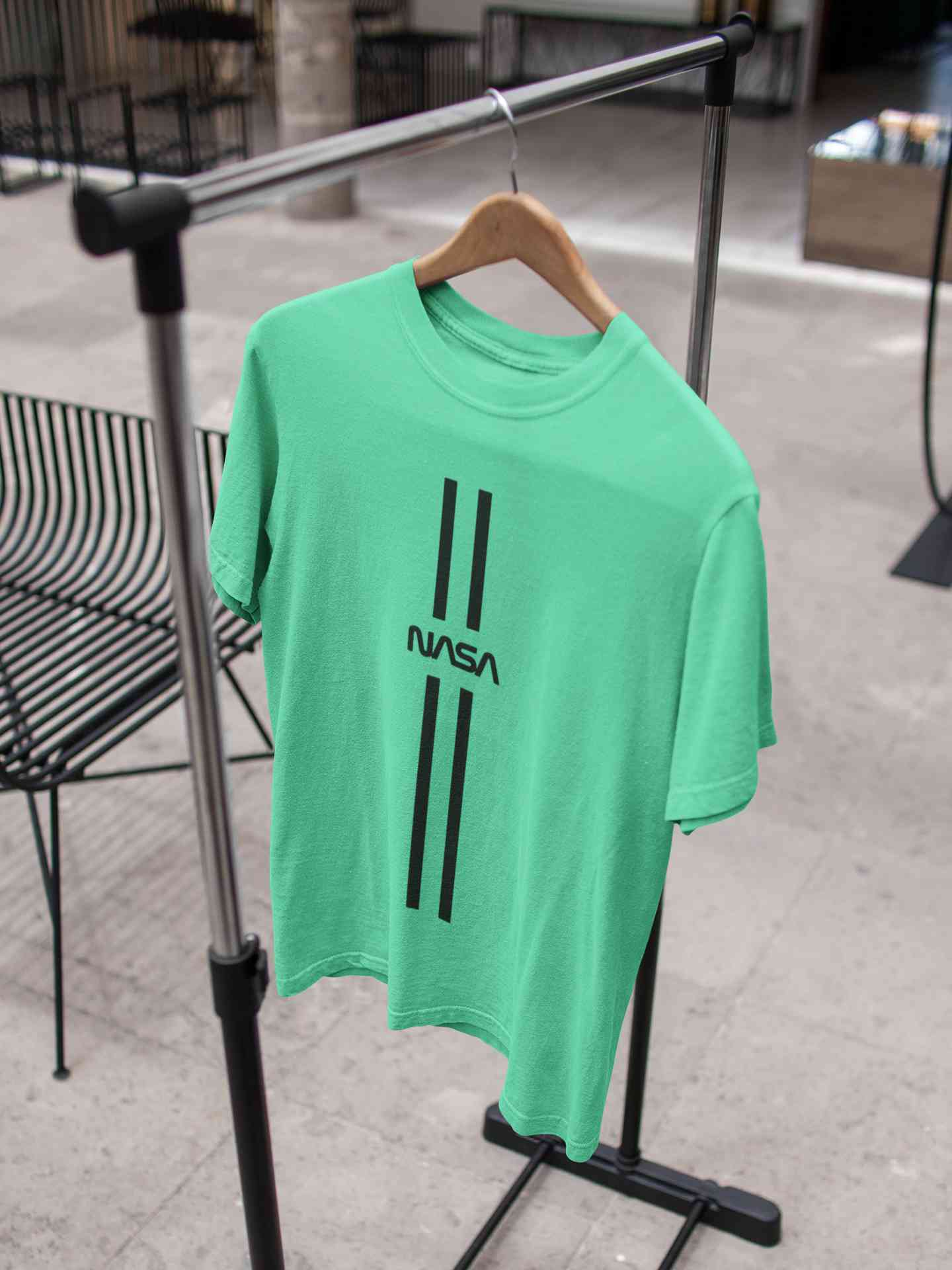 Strip Nasa Mens Half Sleeves T-shirt- FunkyTeesClub