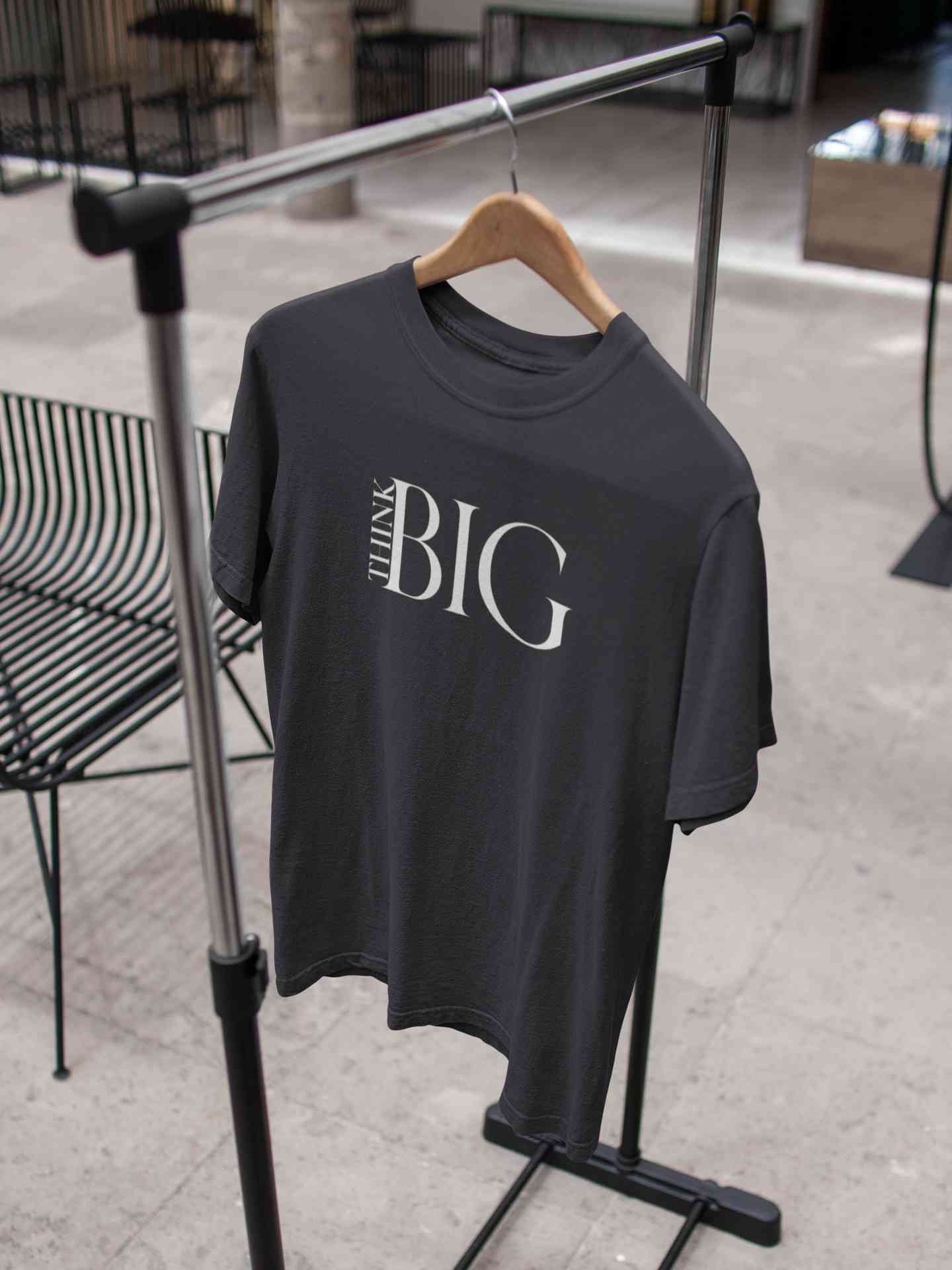 Think Big Typography Mens Half Sleeves T-shirt- FunkyTeesClub