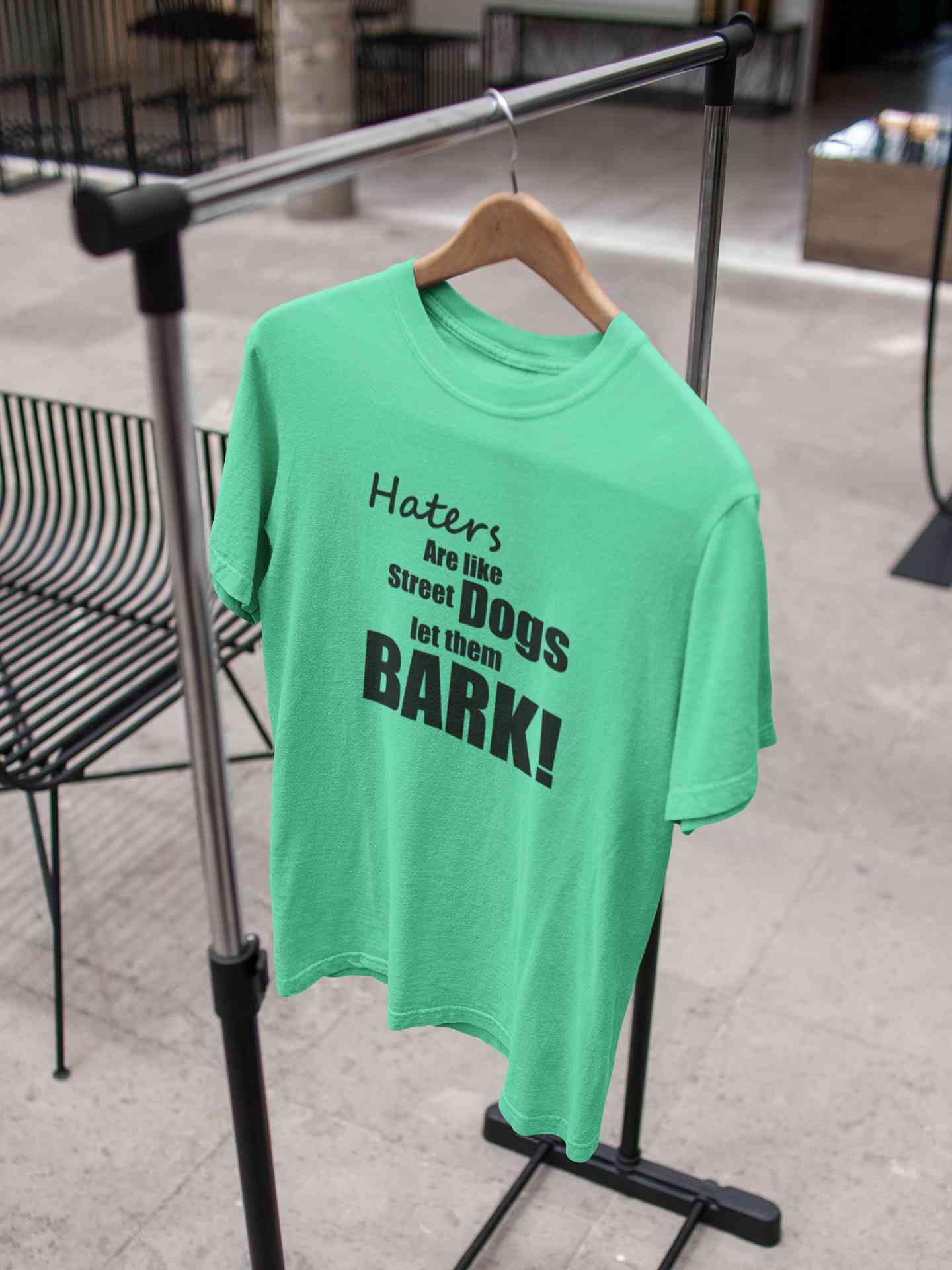 Haters Are Like Street Dogs Let Them Bark Typography Women Half Sleeves T-shirt- FunkyTeesClub