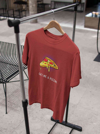 Get Me A Pizza Mens Half Sleeves T-shirt- FunkyTeesClub