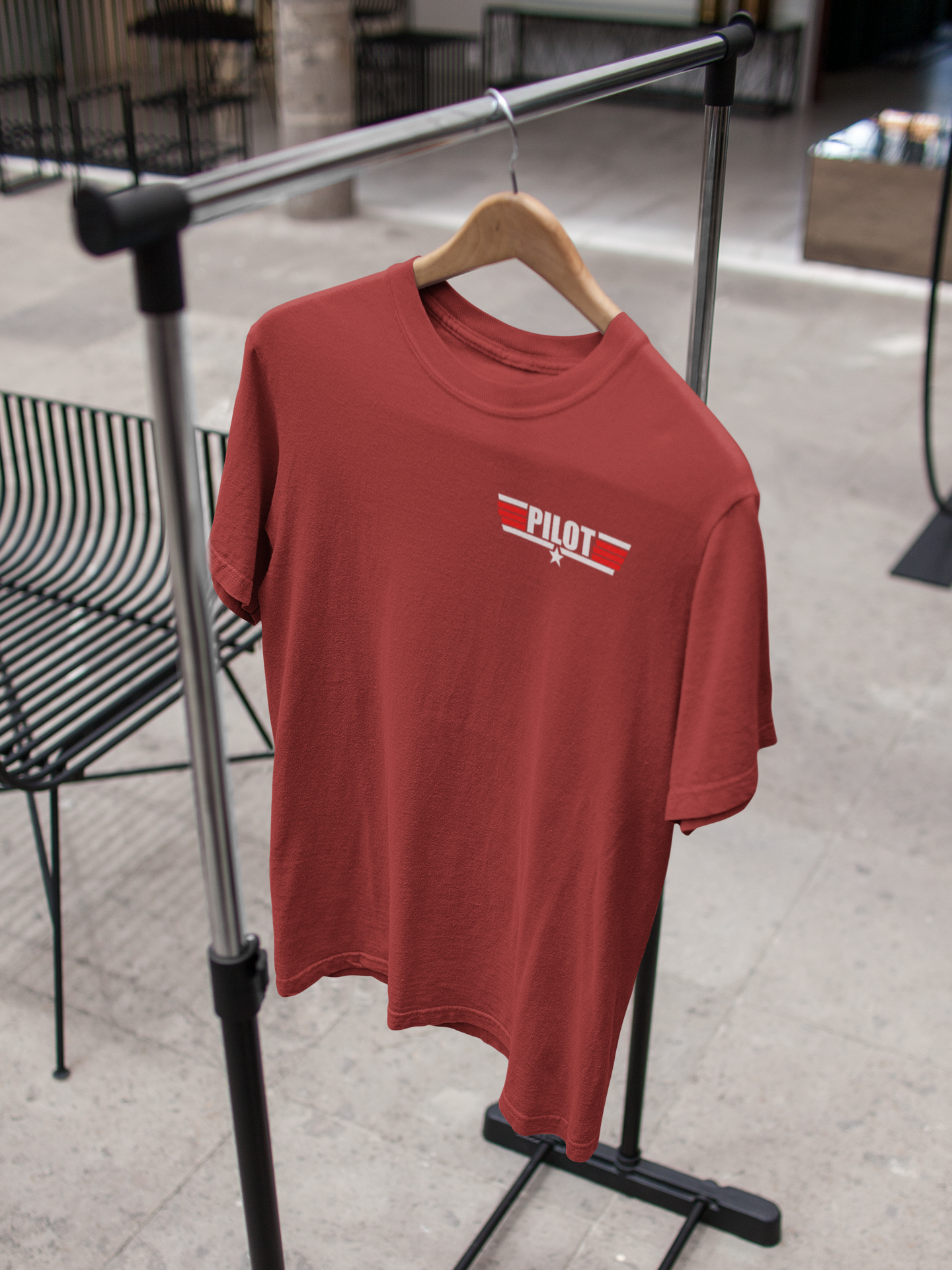 Pilot Red Coded Side Pocket Pilot Mens Half Sleeves T-shirt- FunkyTeesClub