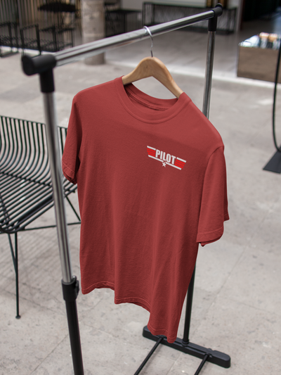 Pilot Red Coded Side Pocket Pilot Mens Half Sleeves T-shirt- FunkyTeesClub