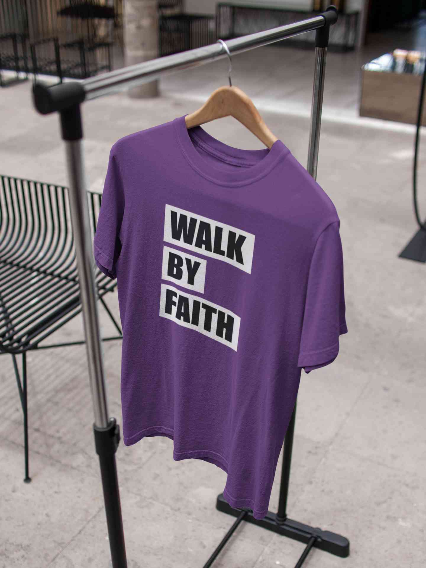 Walk By Faith Mens Half Sleeves T-shirt- FunkyTeesClub