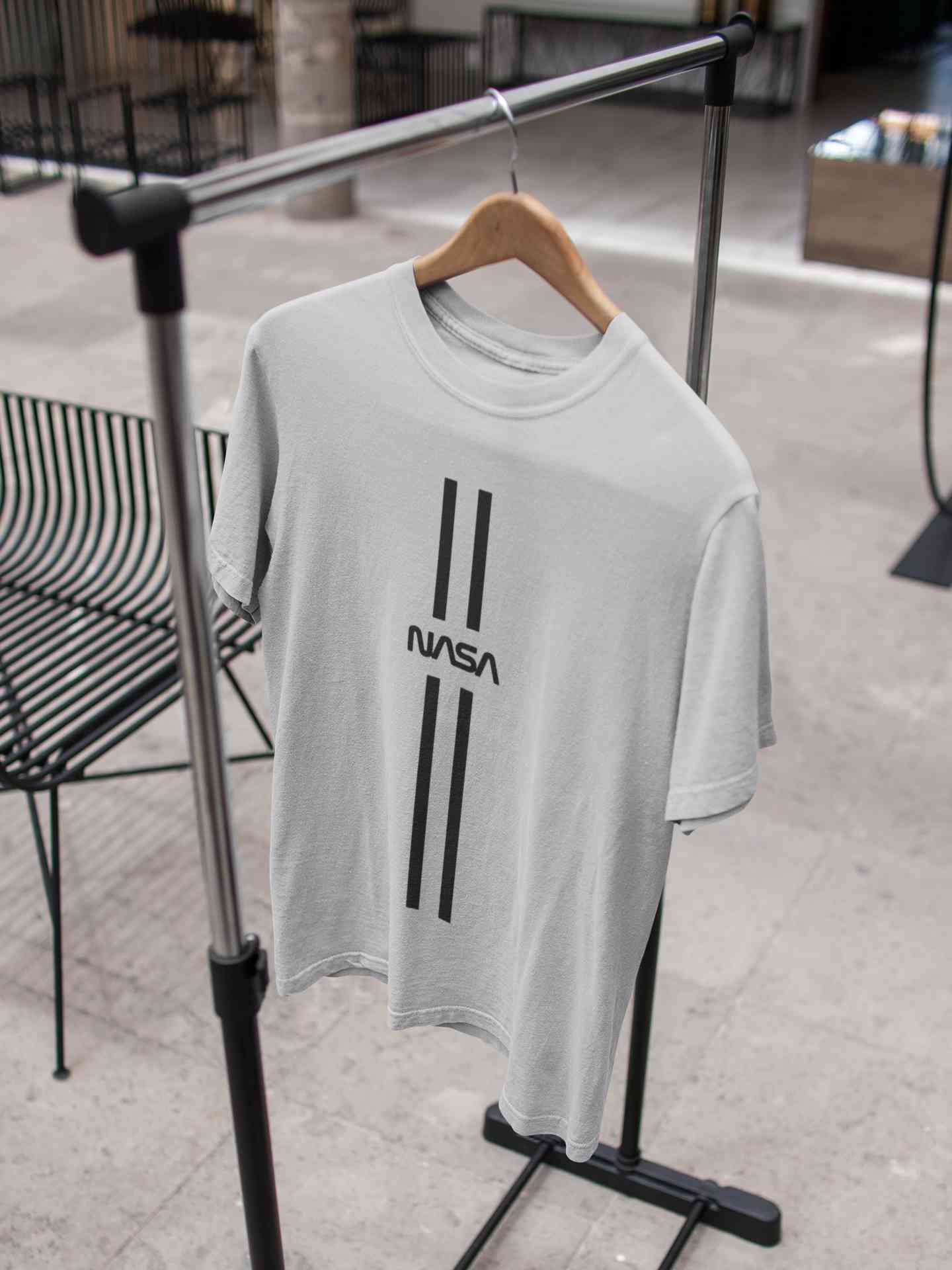 Strip Nasa Mens Half Sleeves T-shirt- FunkyTeesClub
