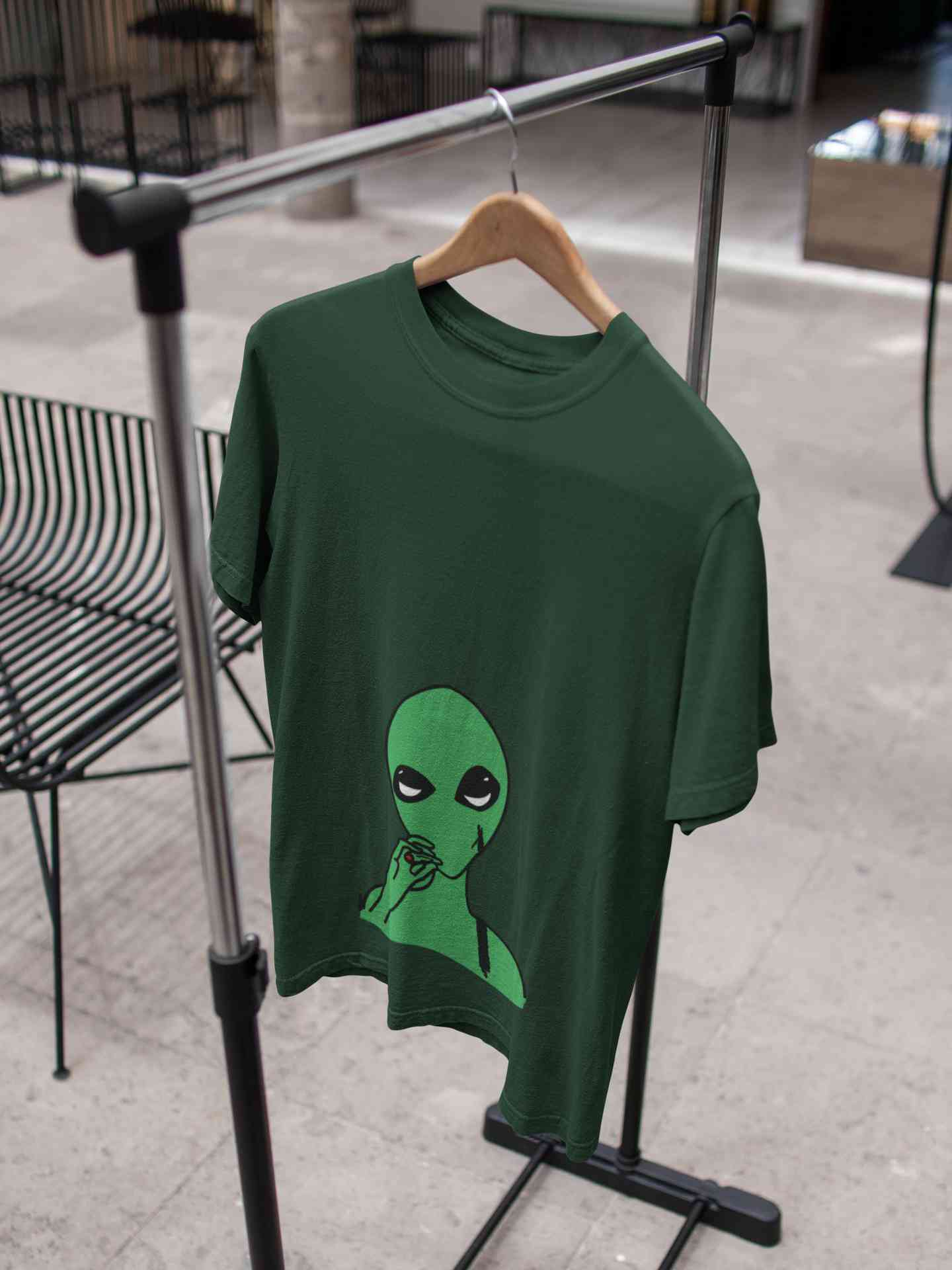 Alien Smoking Mens Half Sleeves T-shirt- FunkyTeesClub