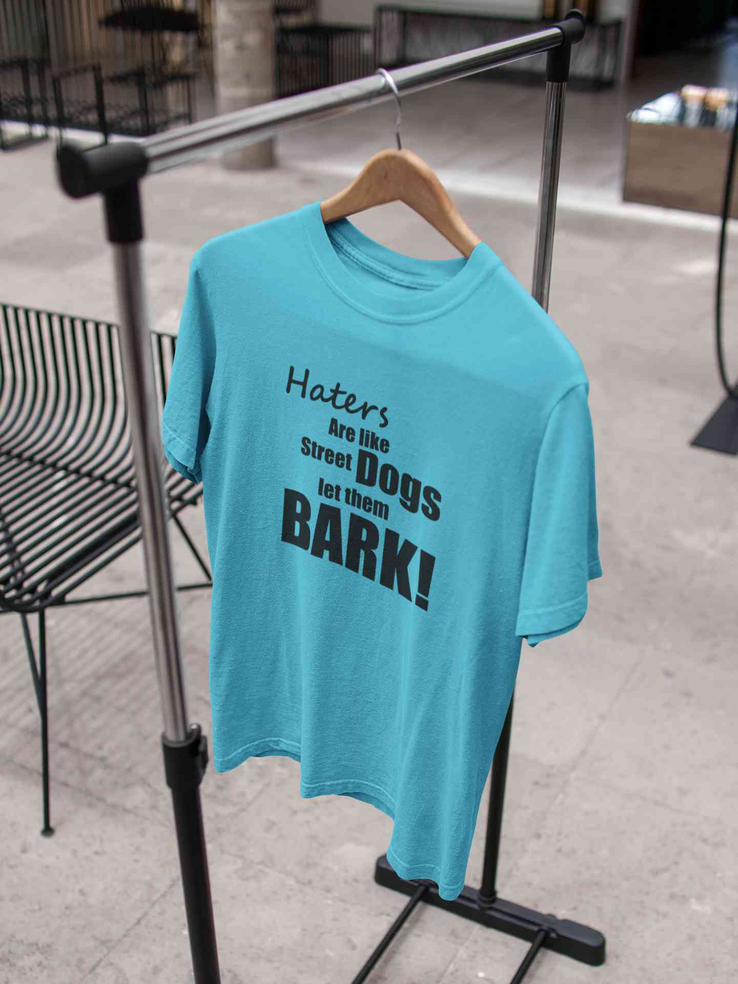 Haters Are Like Street Dogs Let Them Bark Typography Mens Half Sleeves T-shirt- FunkyTeesClub