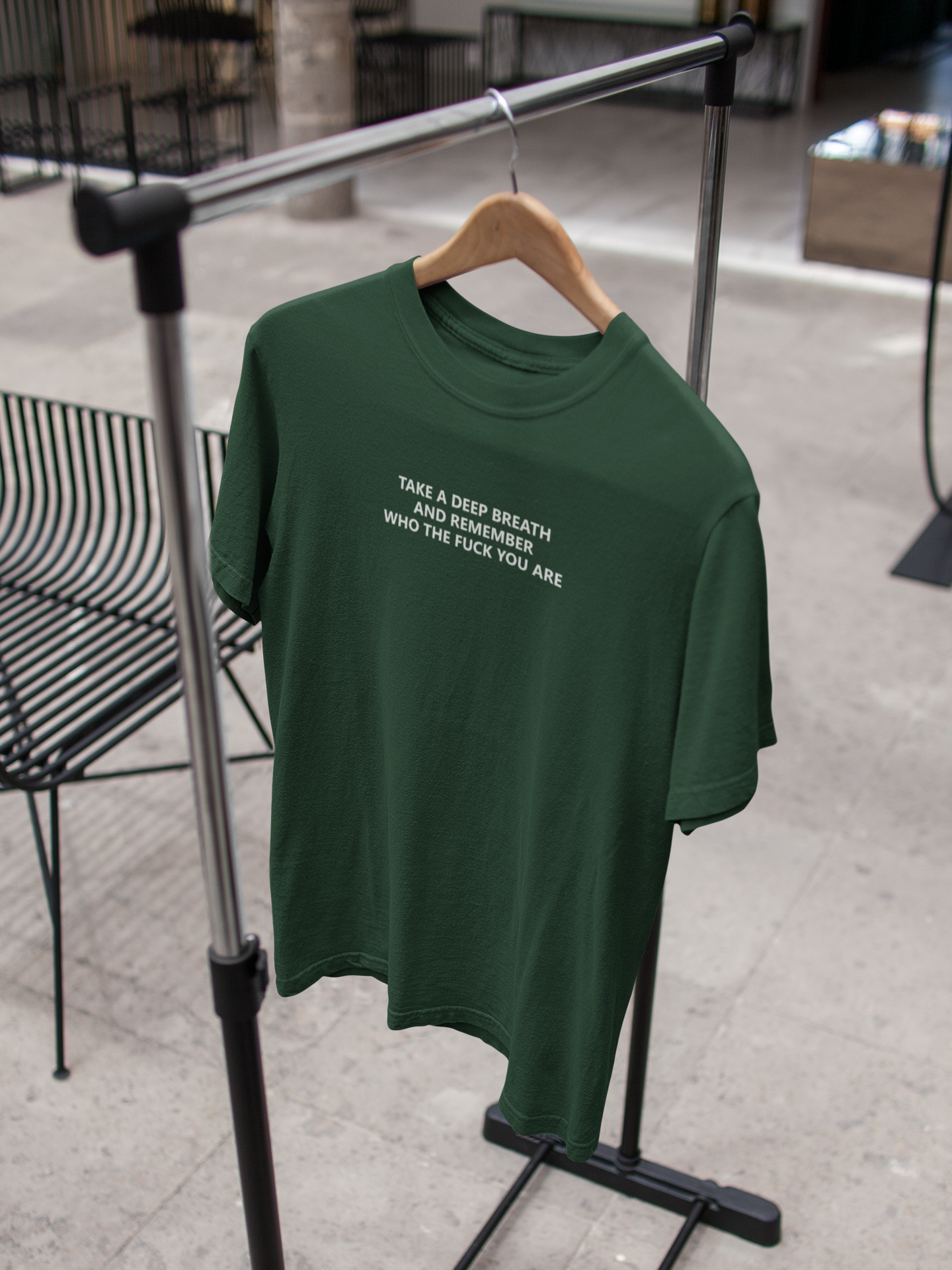 Take A Deep Breath And Remember Who The Fuck You Are Mens Half Sleeves T-shirt- FunkyTeesClub
