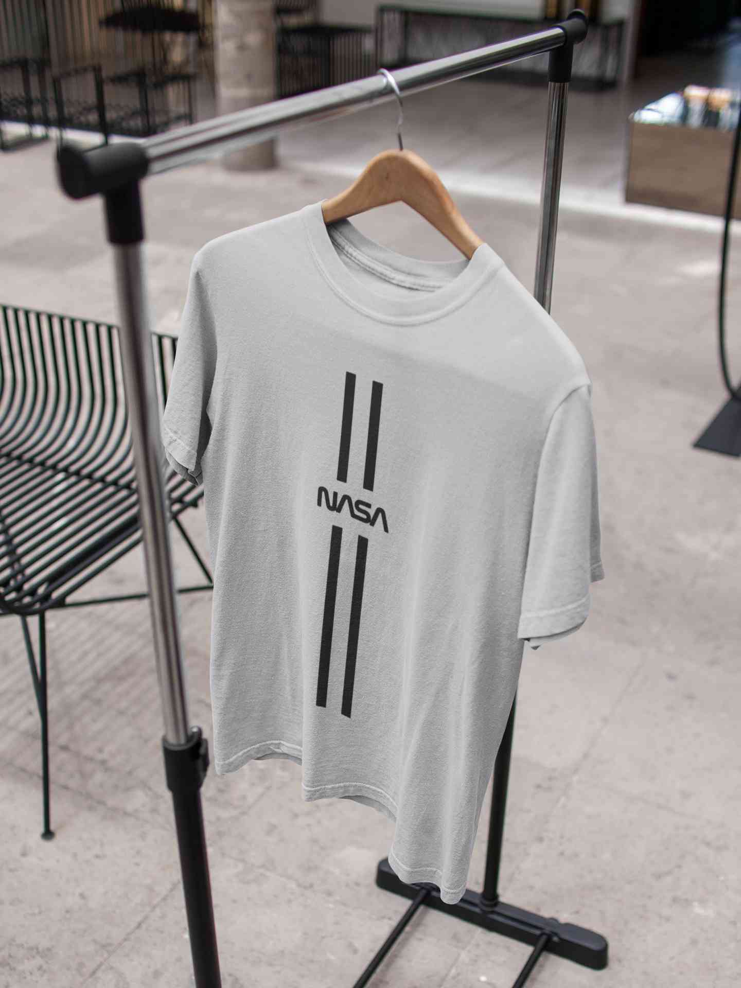 Strip Nasa Women Half Sleeves T-shirt- FunkyTeesClub