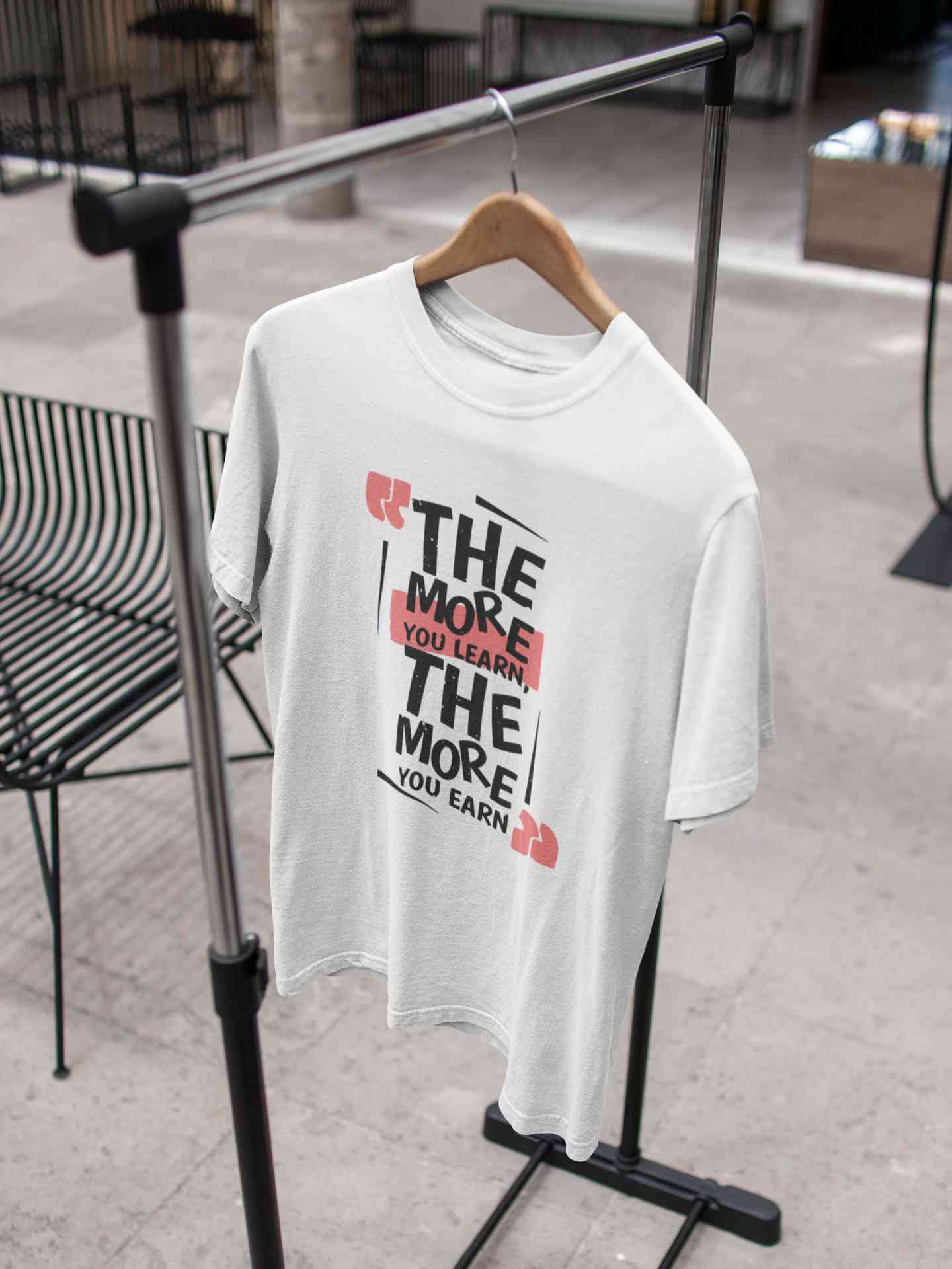 The More You Learn The More You Earn Typography Women Half Sleeves T-shirt- FunkyTeesClub