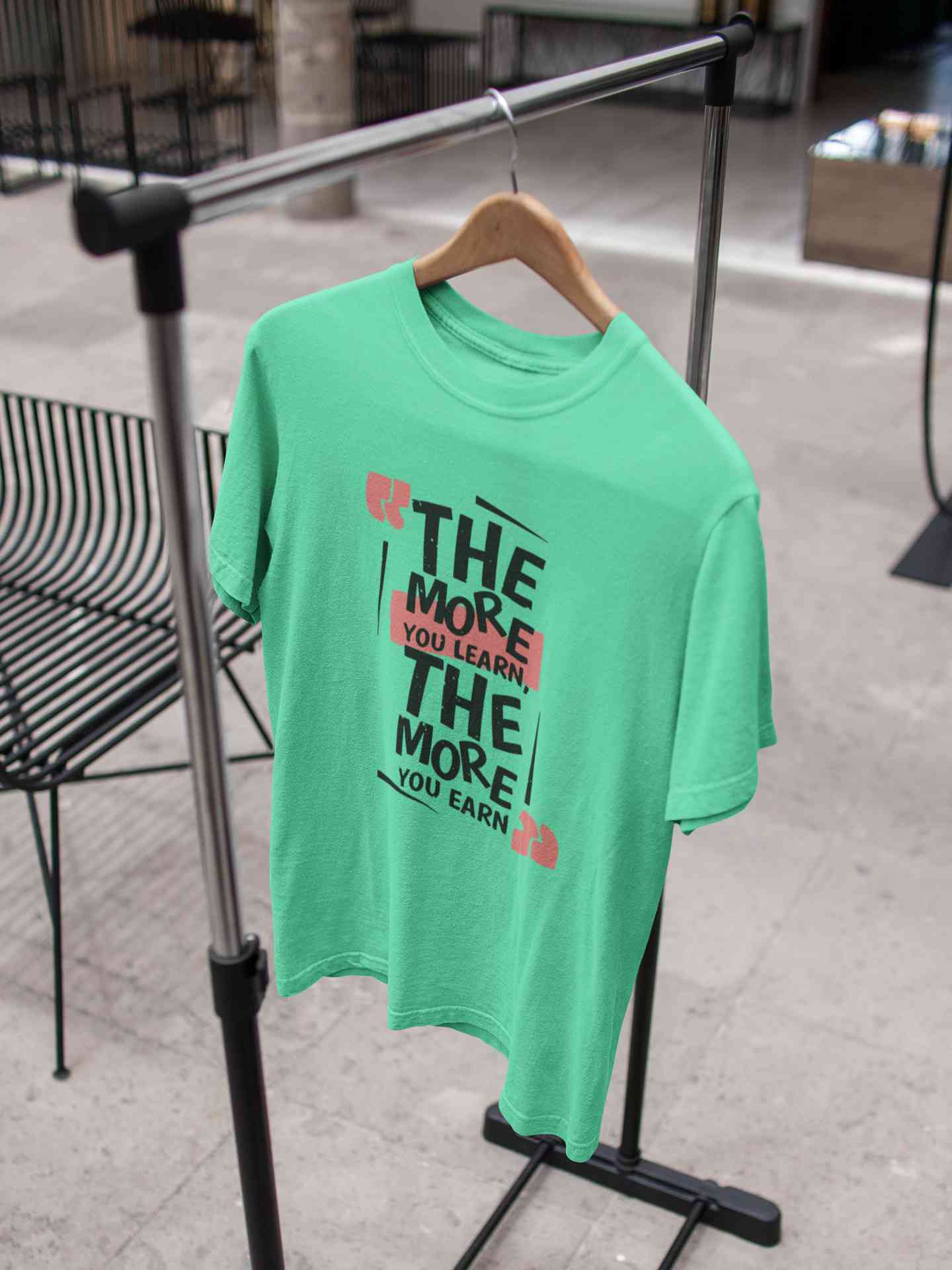 The More You Learn The More You Earn Typography Mens Half Sleeves T-shirt- FunkyTeesClub
