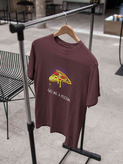 Get Me A Pizza Mens Half Sleeves T-shirt- FunkyTeesClub