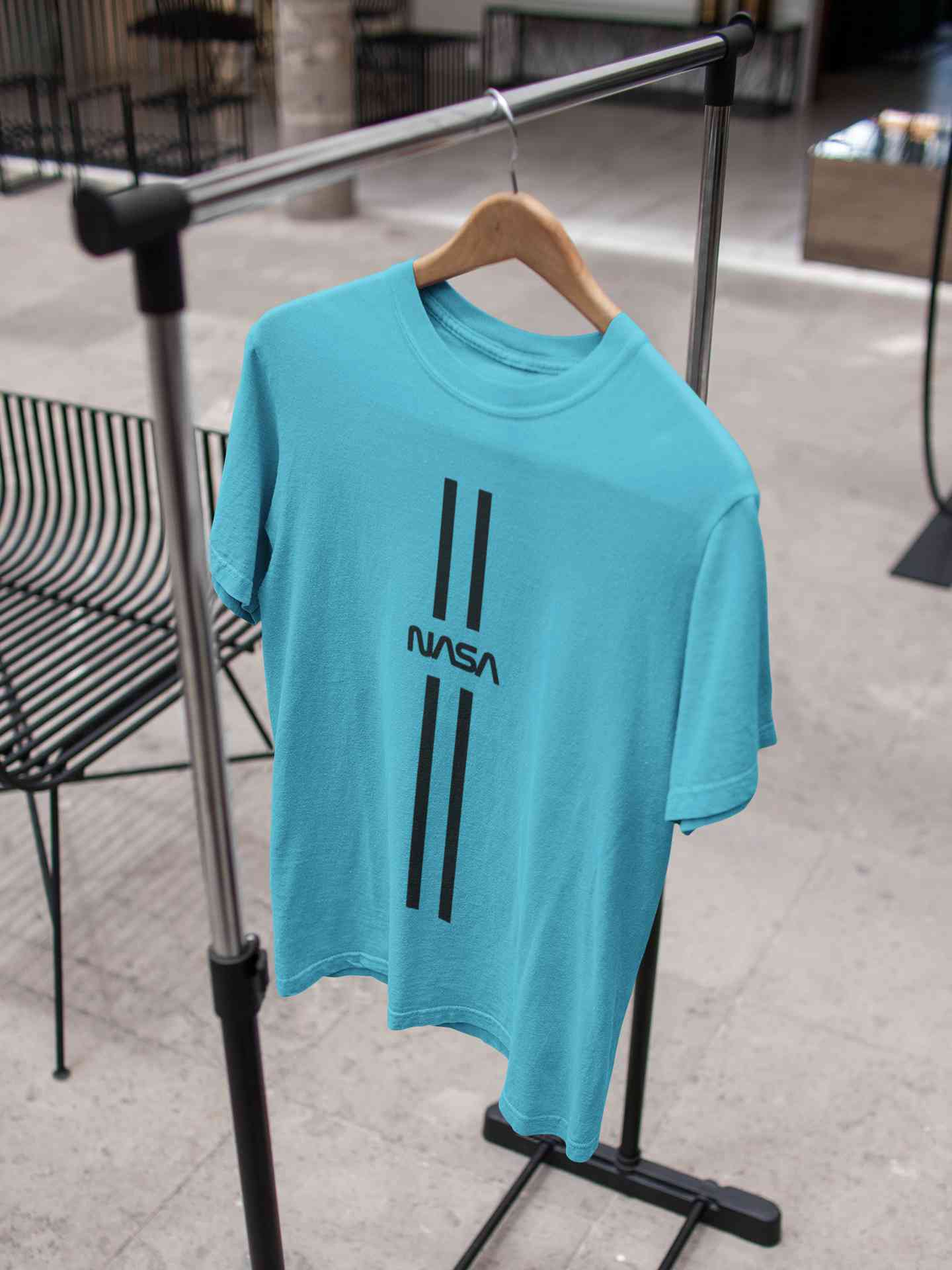 Strip Nasa Women Half Sleeves T-shirt- FunkyTeesClub