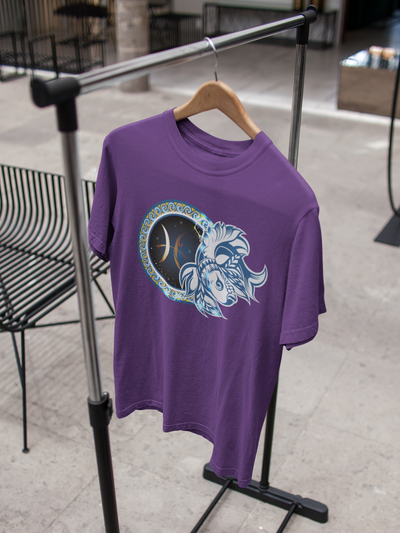 Pisces Zodiac Sign Mens Half Sleeves T-shirt- FunkyTeesClub