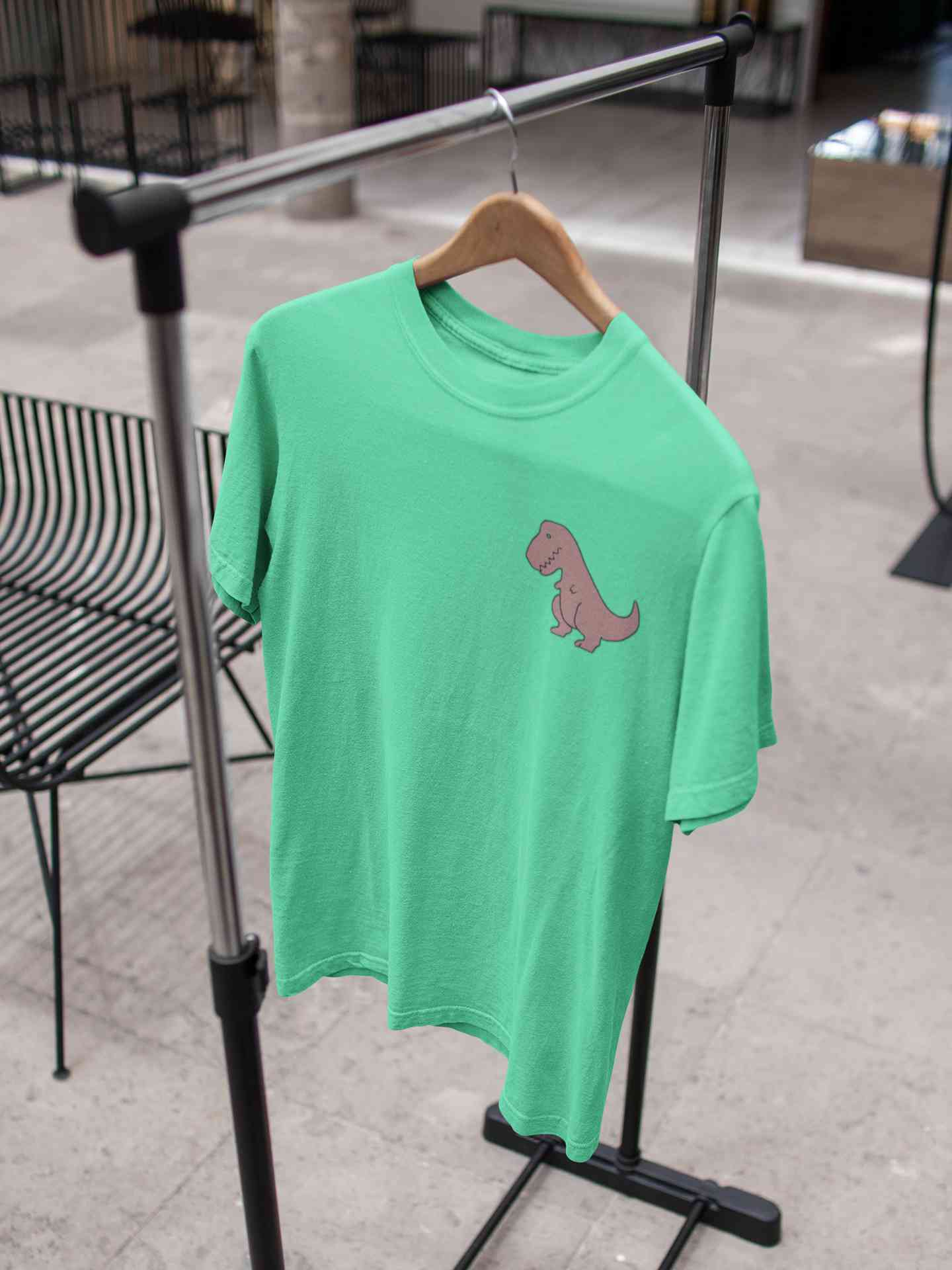 T-Rex Pocket Women Half Sleeves T-shirt- FunkyTeesClub