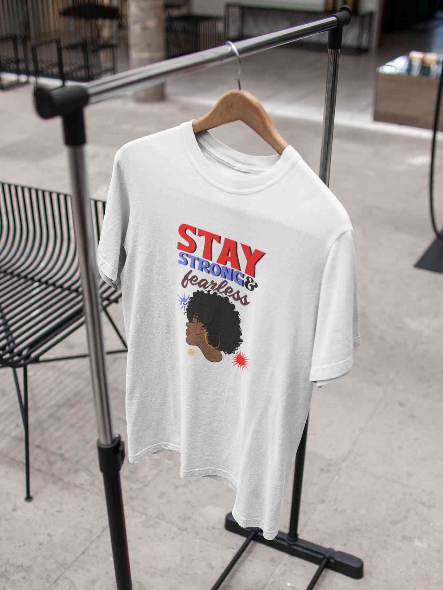 Stay Strong And Fearless Typography Women Half Sleeves T-shirt- FunkyTeesClub