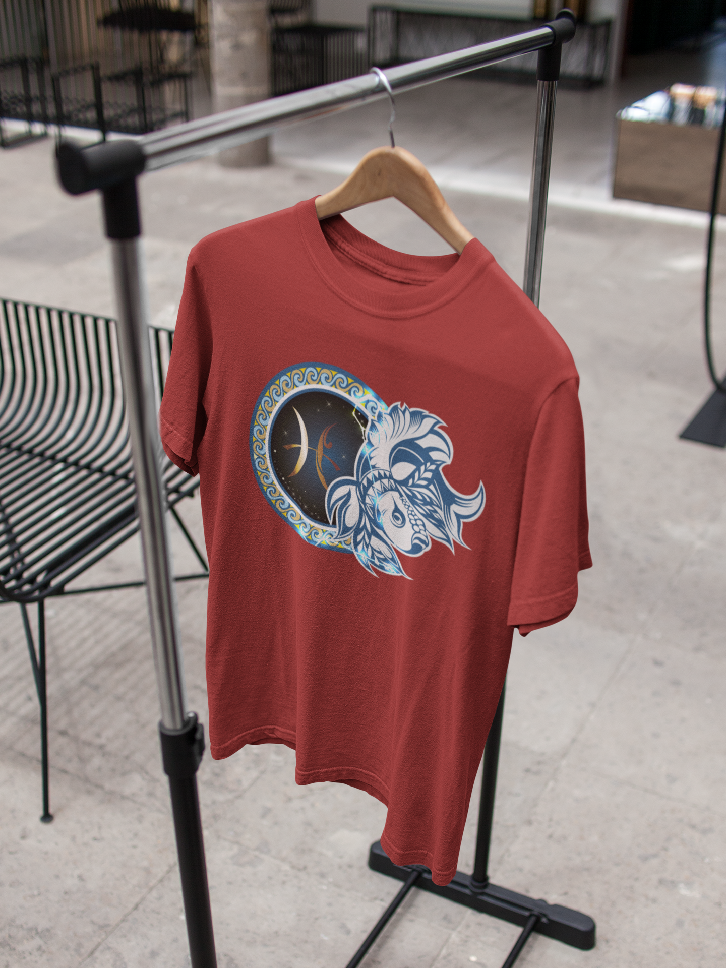 Pisces Zodiac Sign Mens Half Sleeves T-shirt- FunkyTeesClub