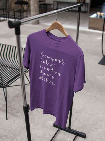 Newyork Tokyo London Paris Milan Mens Half Sleeves T-shirt- FunkyTeesClub