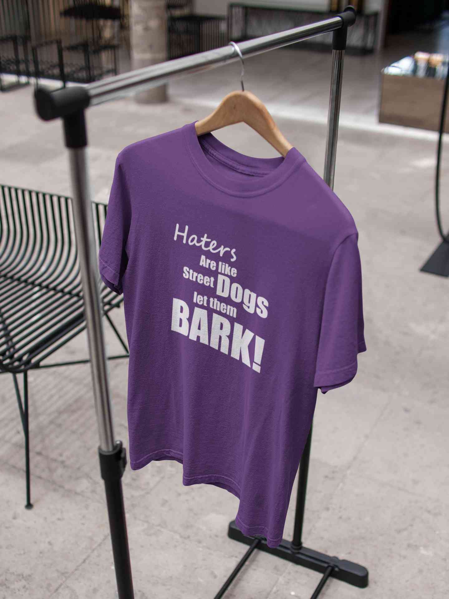 Haters Are Like Street Dogs Let Them Bark Typography Women Half Sleeves T-shirt- FunkyTeesClub