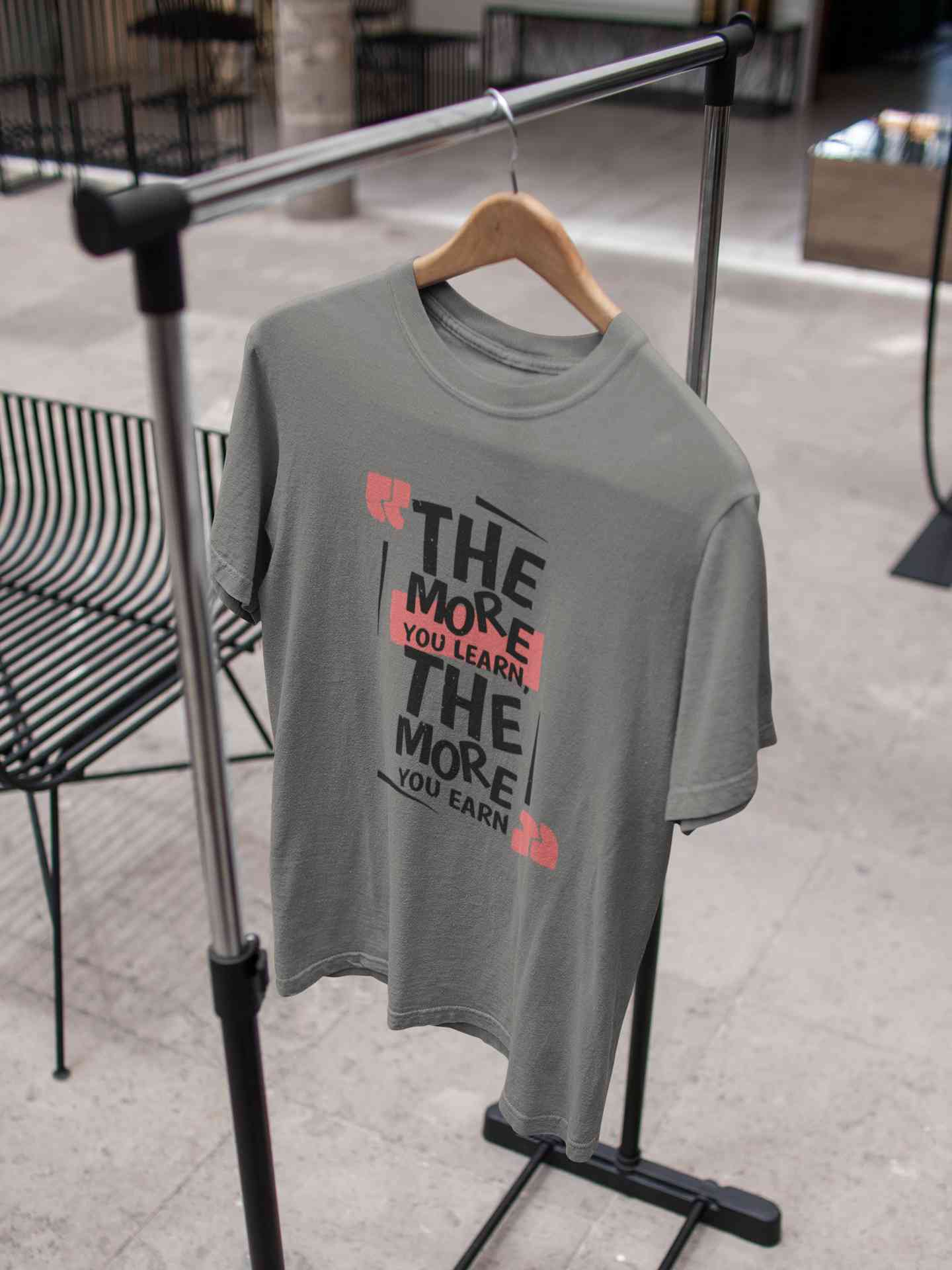 The More You Learn The More You Earn Typography Mens Half Sleeves T-shirt- FunkyTeesClub