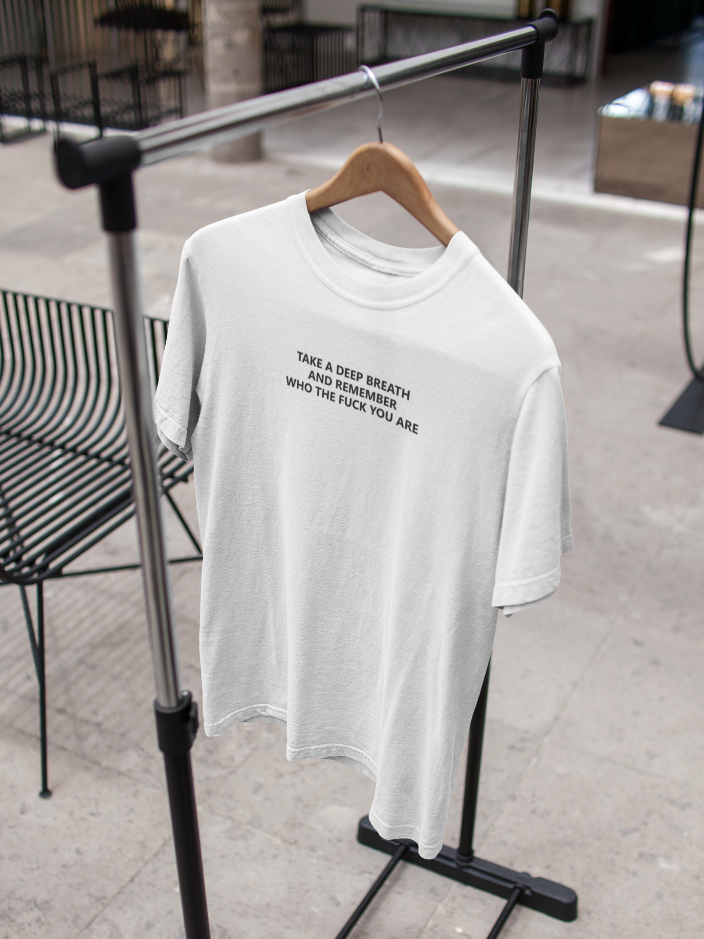 Take A Deep Breath And Remember Who The Fuck You Are Mens Half Sleeves T-shirt- FunkyTeesClub