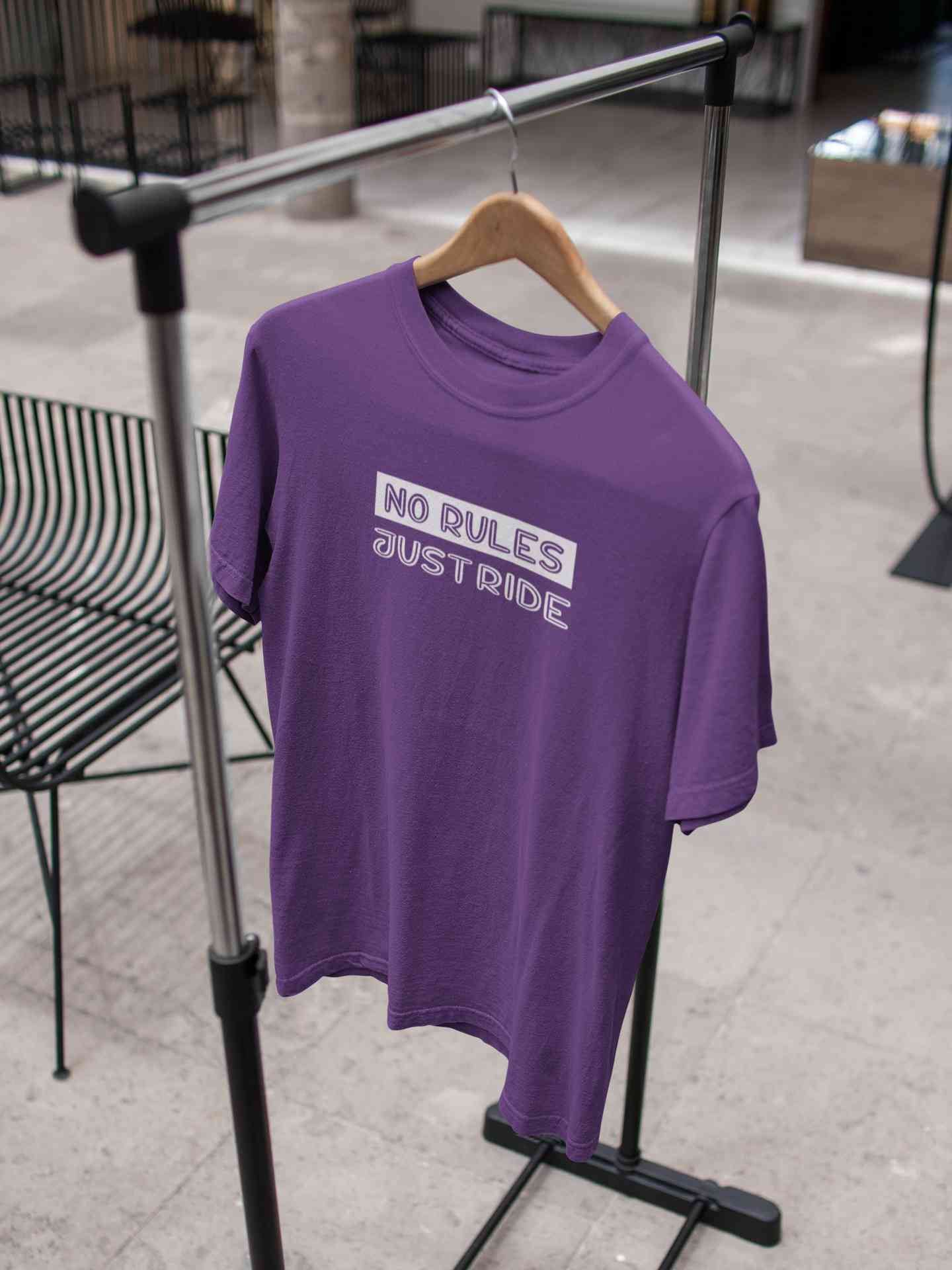 No Rules Just Ride Mens Half Sleeves T-shirt- FunkyTeesClub