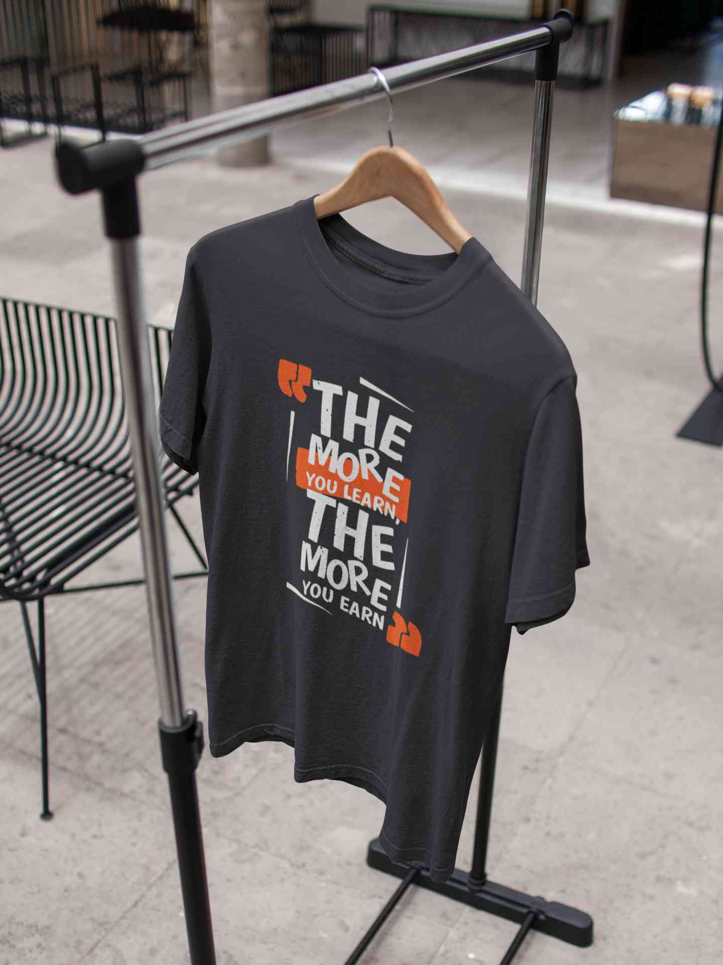 The More You Learn The More You Earn Typography Mens Half Sleeves T-shirt- FunkyTeesClub
