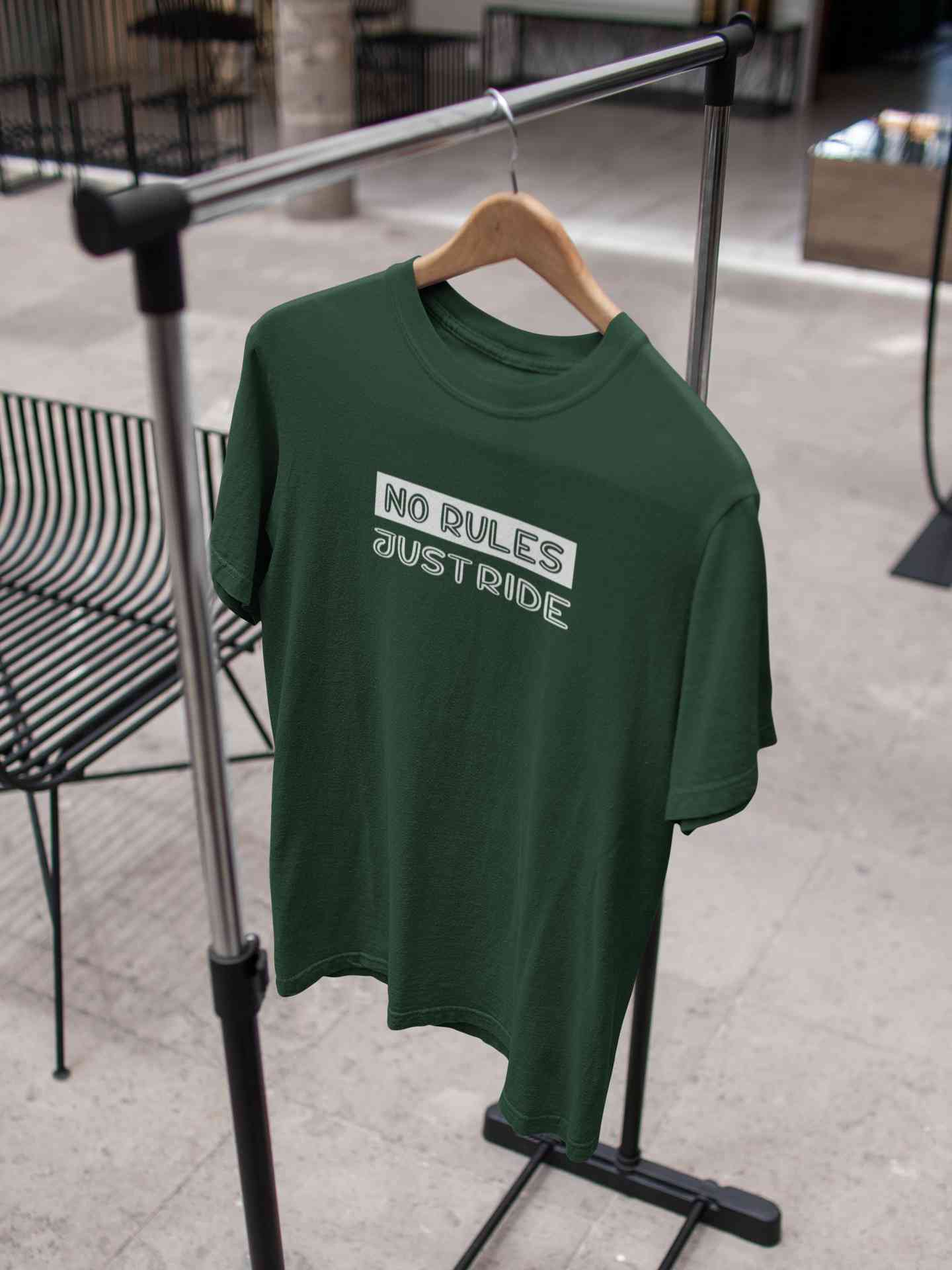 No Rules Just Ride Mens Half Sleeves T-shirt- FunkyTeesClub